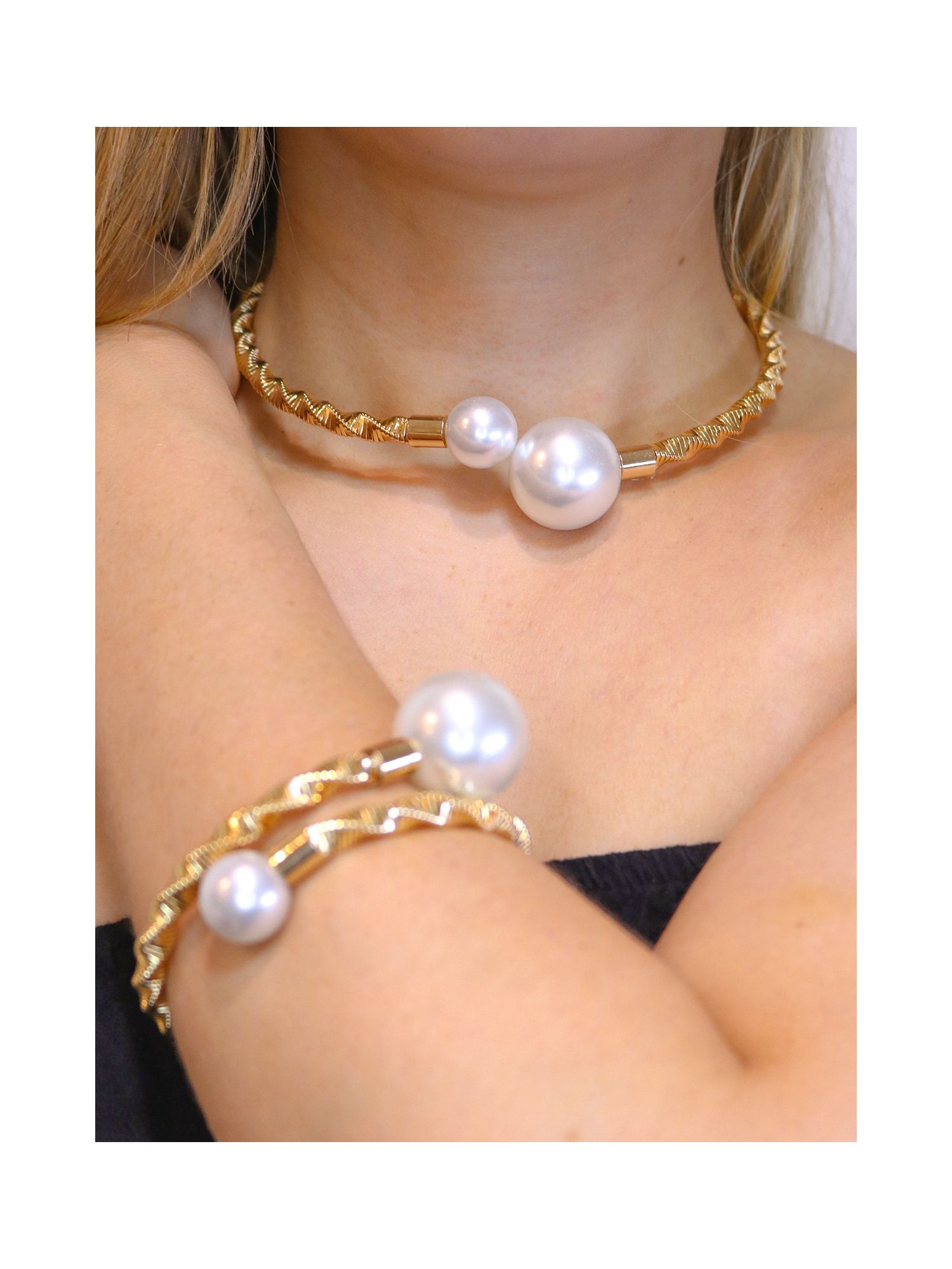 Conjunto pérola fio torcido - MISS MODA BIJU