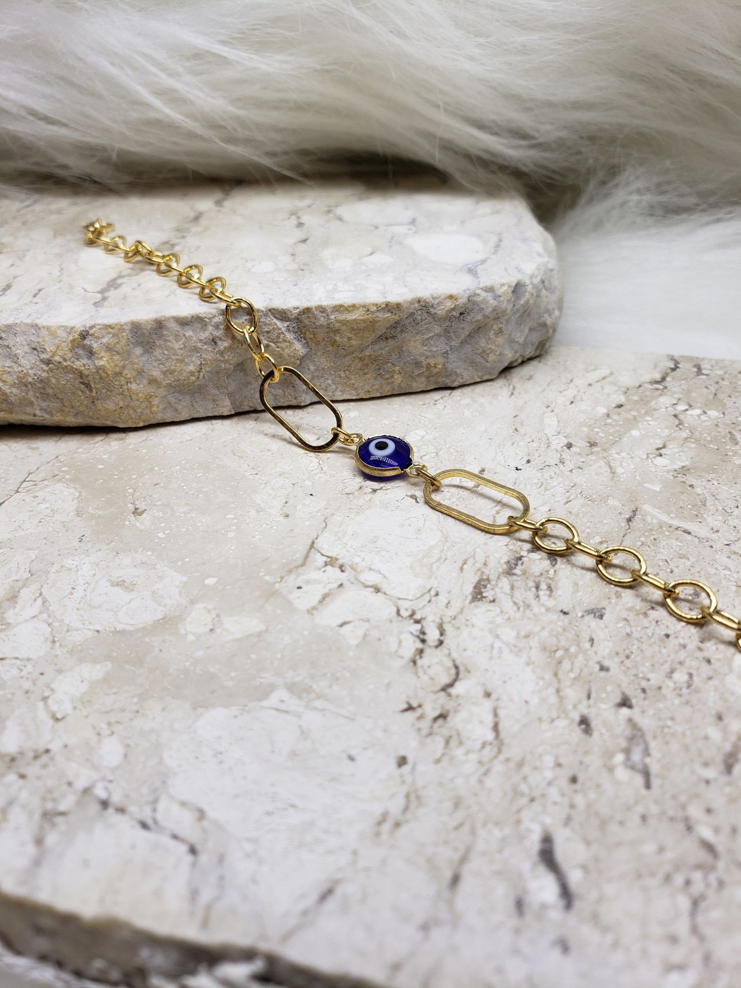 Pulseira Olho Grego Dourada - MISS MODA BIJU