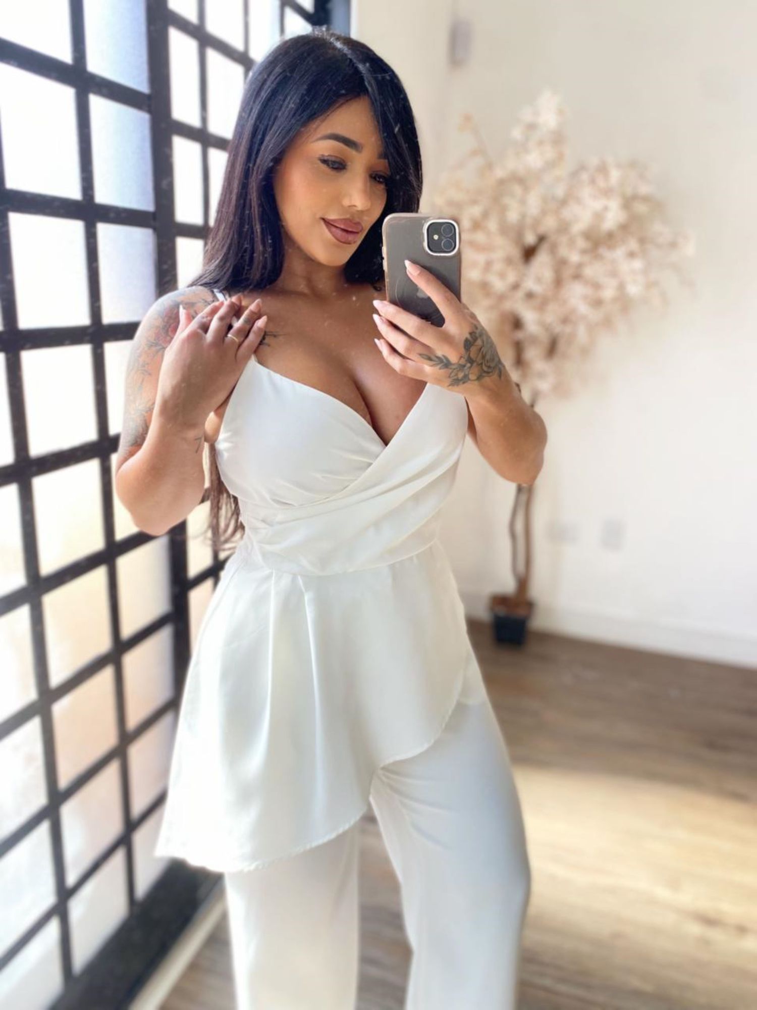 Conjunto Calça Pantalona Alfaiataria Mayla 3838 - Branco C040