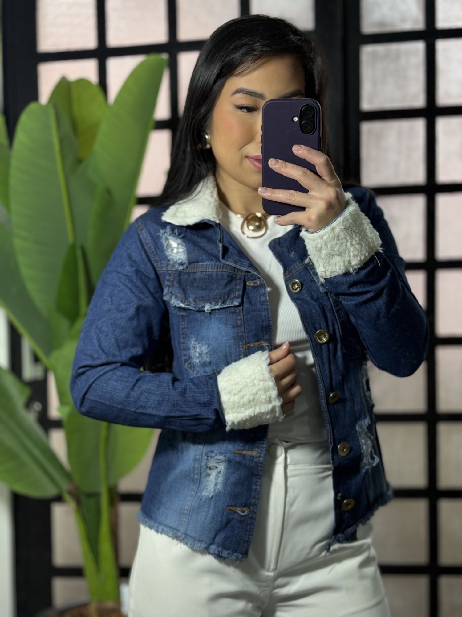Jaqueta Jeans pelinho Jussara 