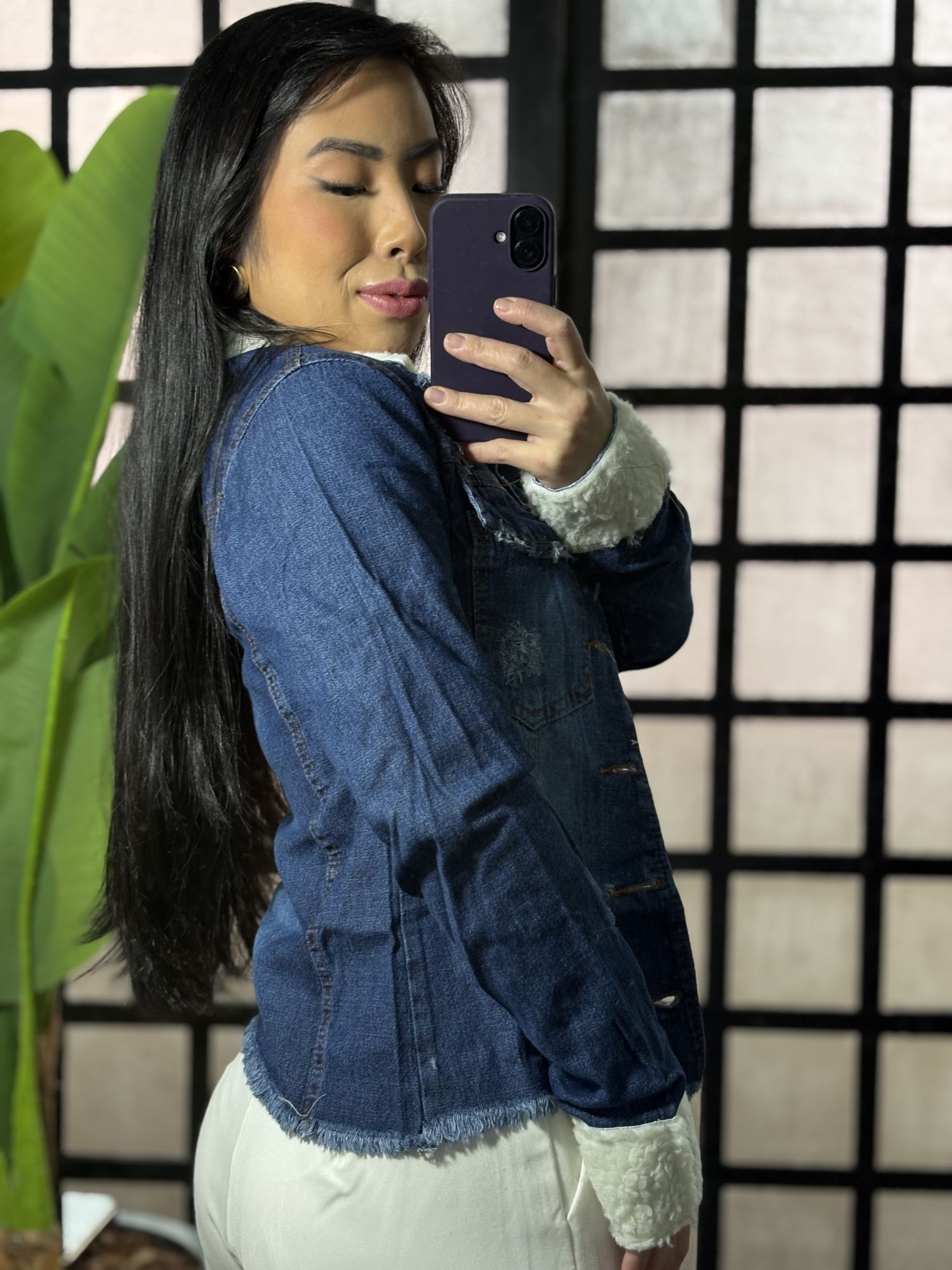 Jaqueta Jeans pelinho Jussara 
