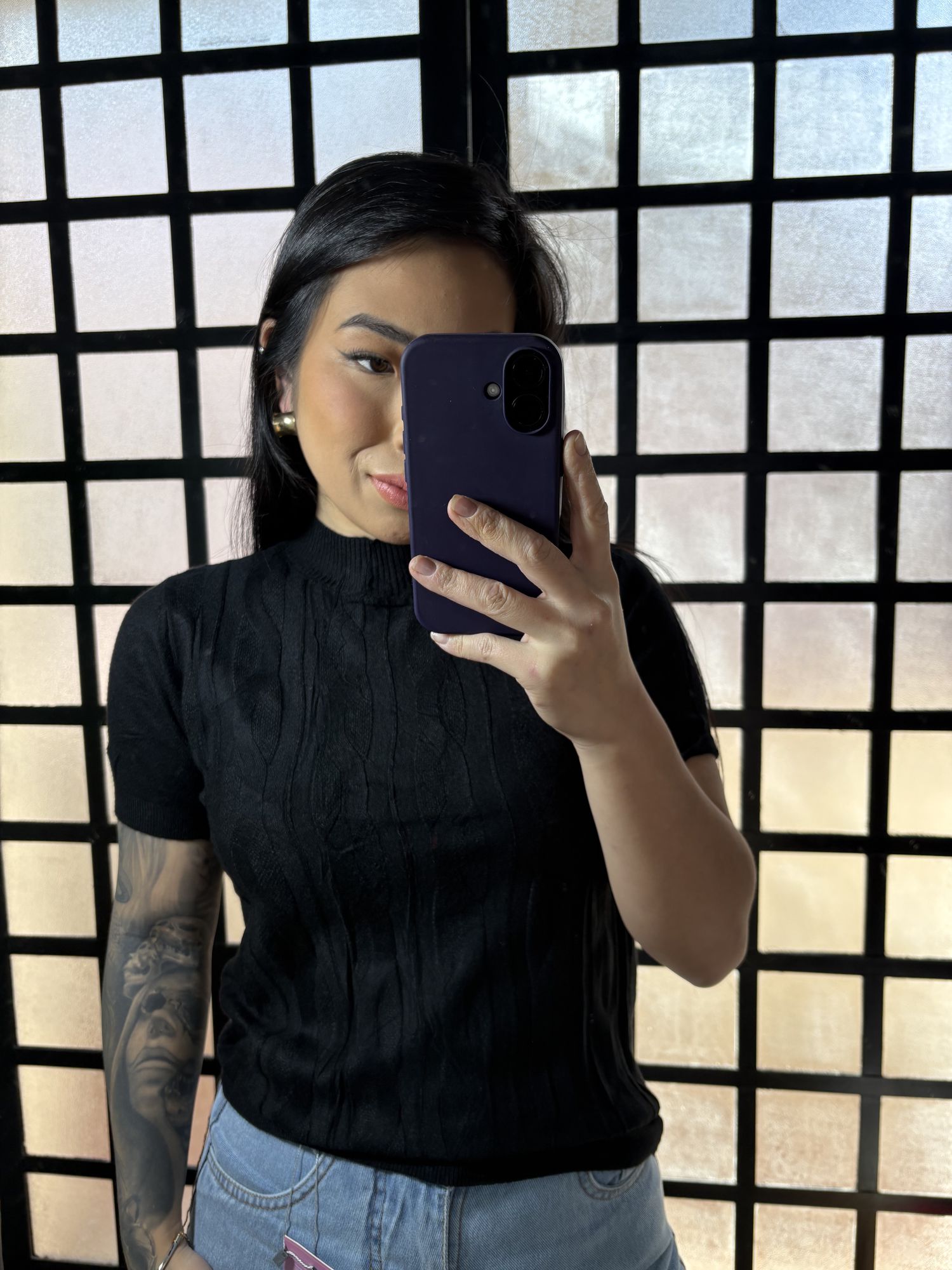 Blusa Trico trança 237 - Preta 
