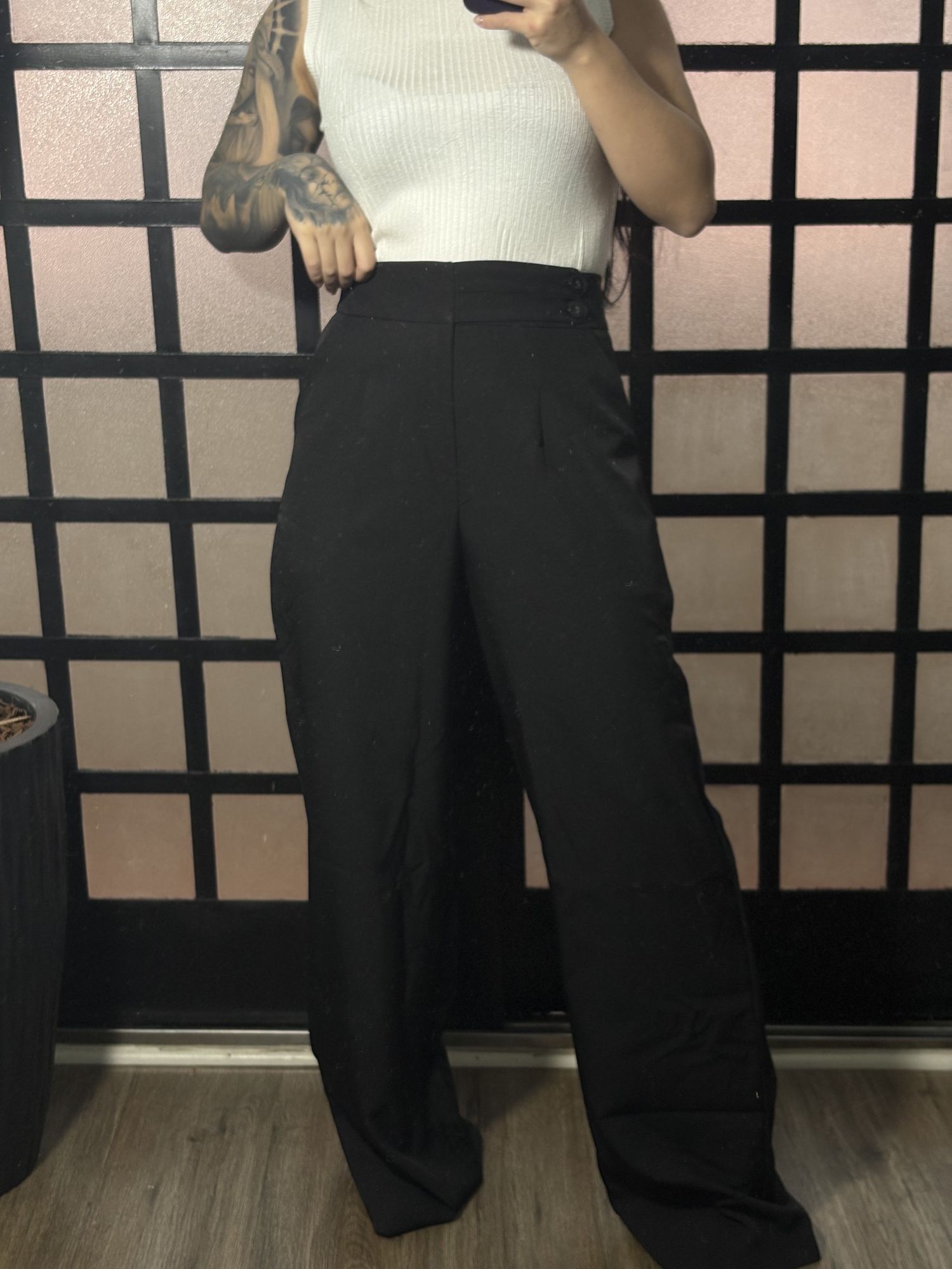 Calça Pantalona alfaiataria Deise 1696- Preto