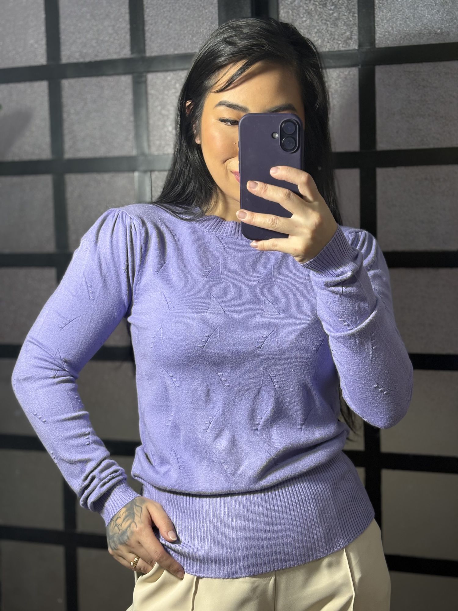 Blusa tricô Margarida 8923 - Lilas