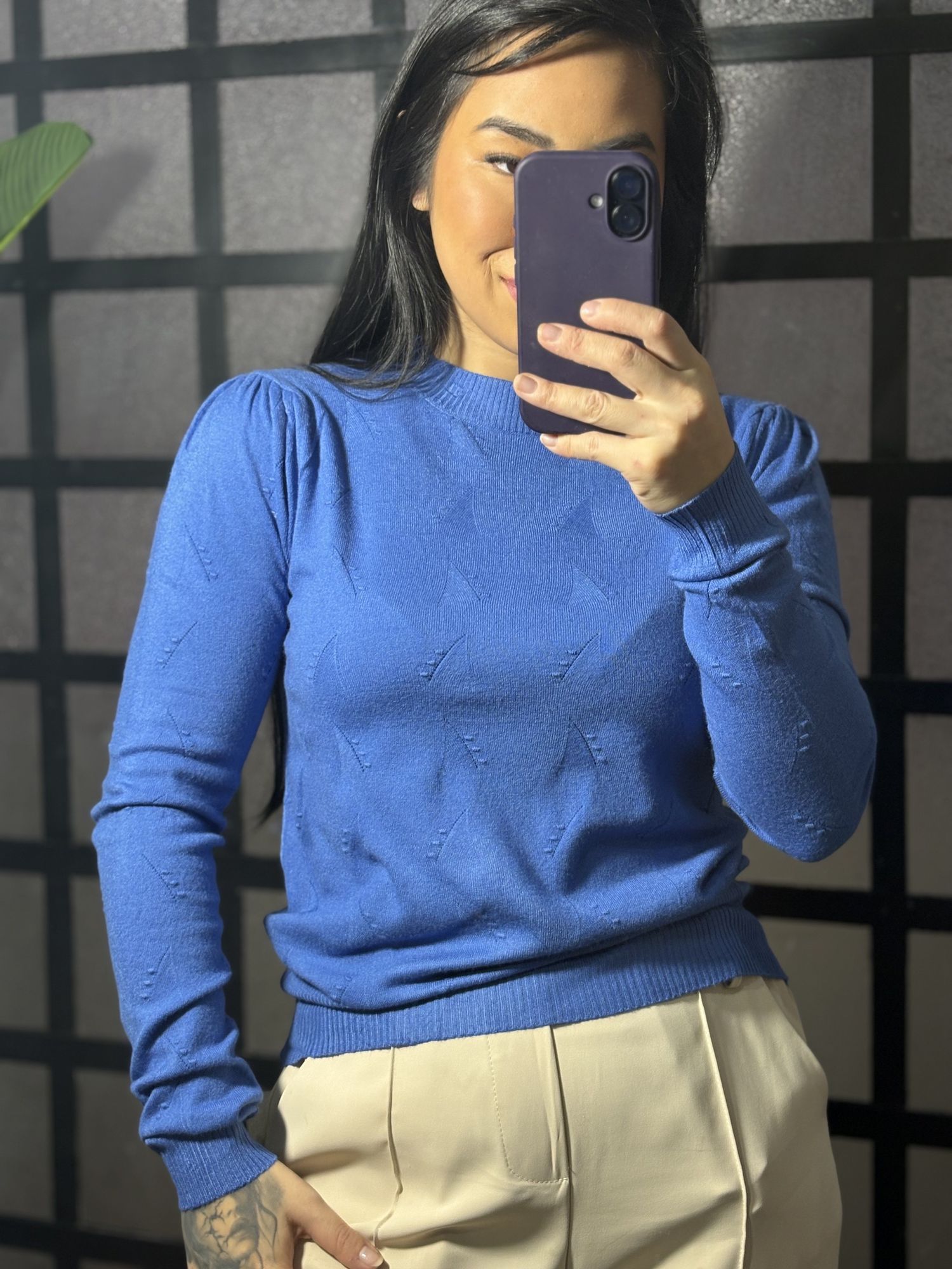 Blusa trico Margarida 8923- Azul 