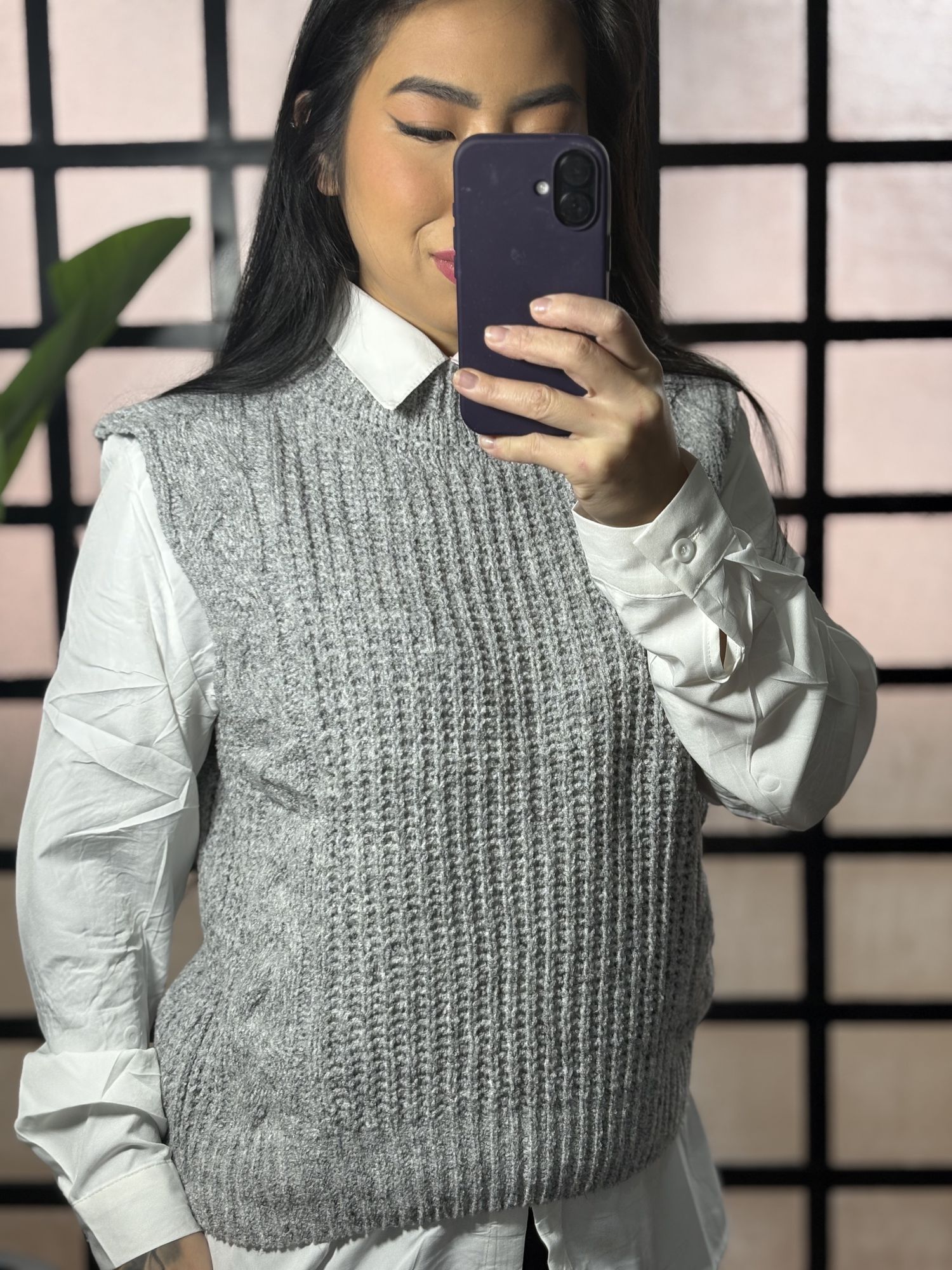 Colete tricot Ana julia - Cinza claro