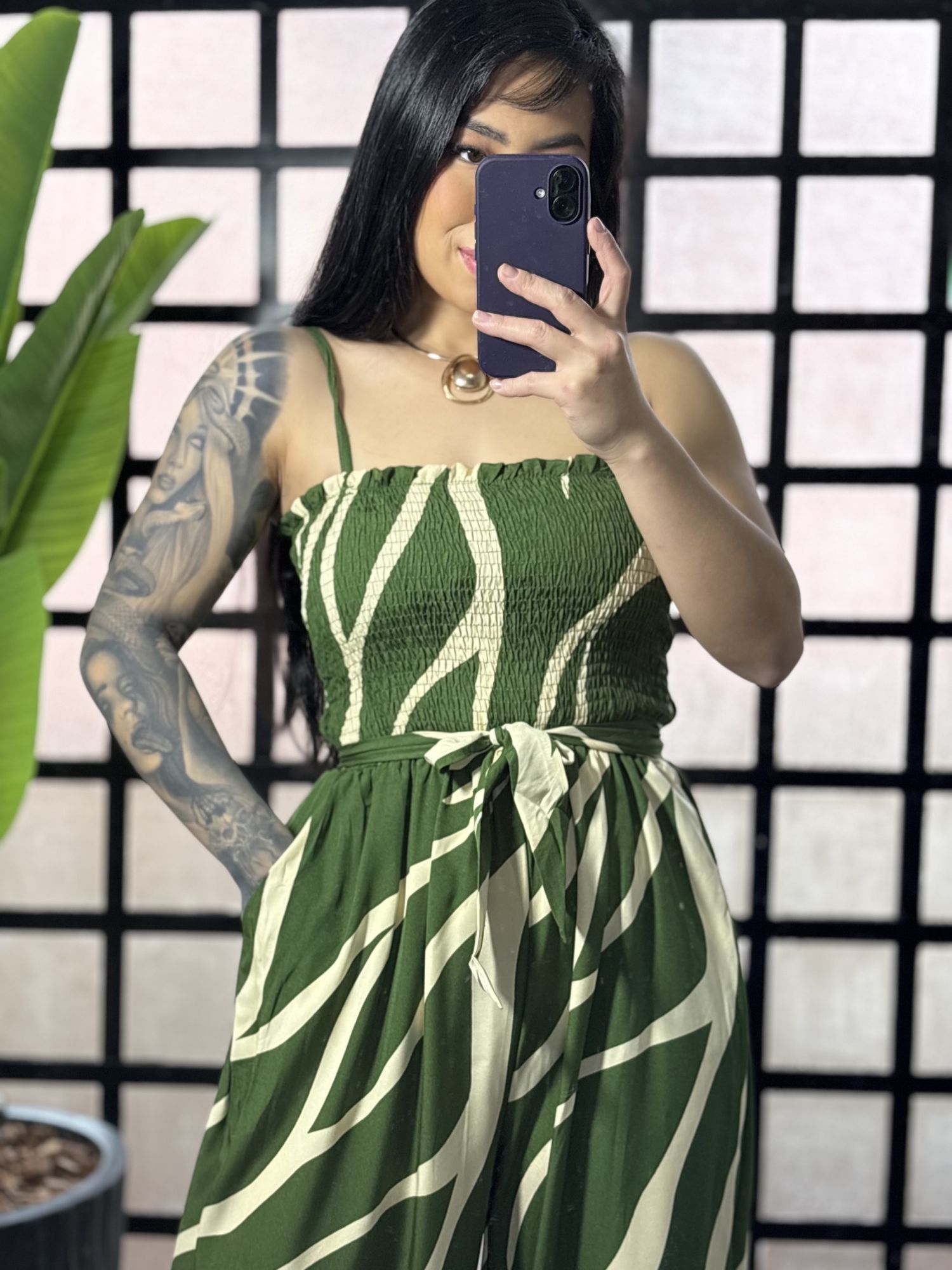 macacão estampado Geise 3253-verde 