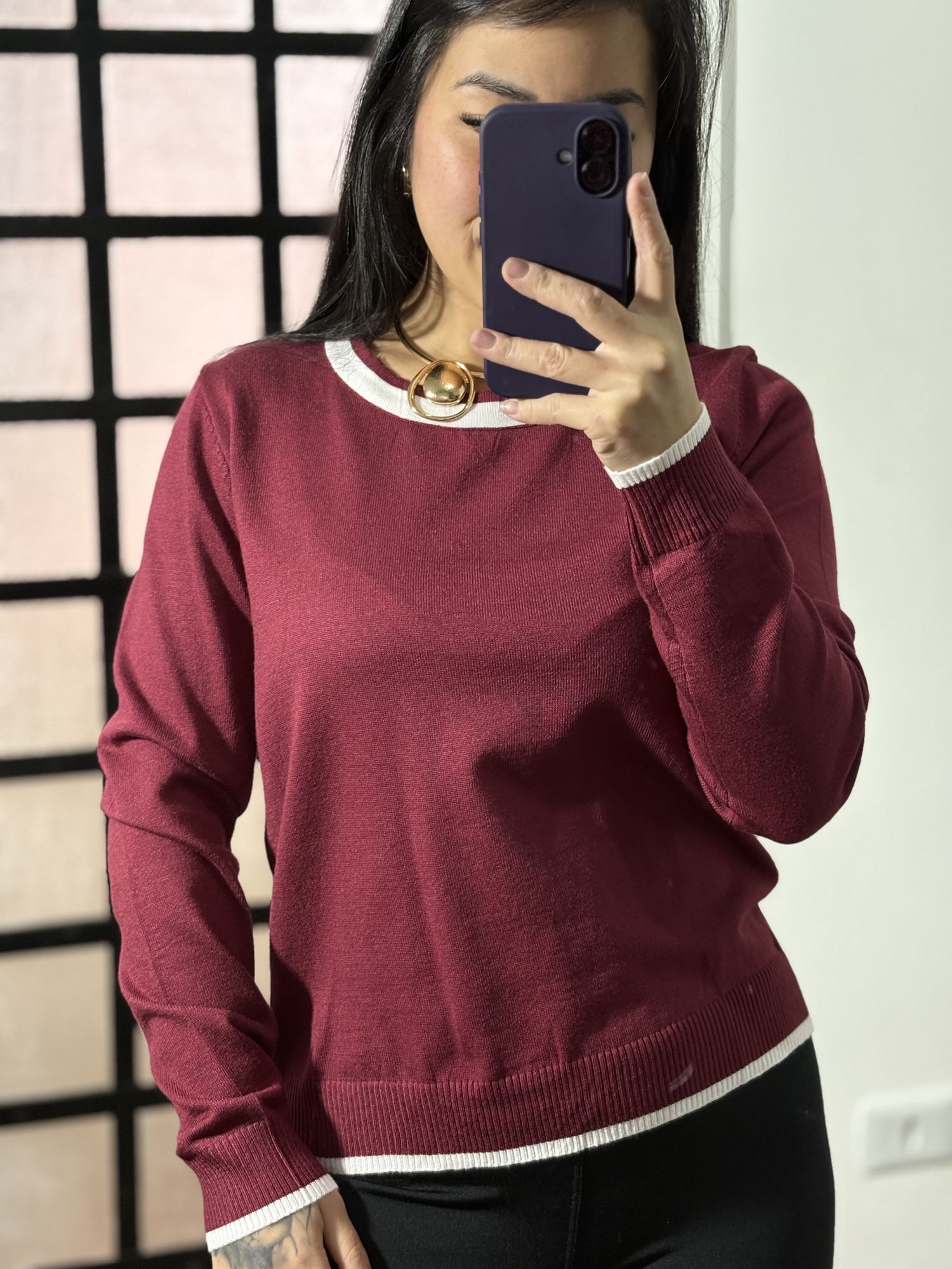 Blusa trico micaela 1612- Vinho