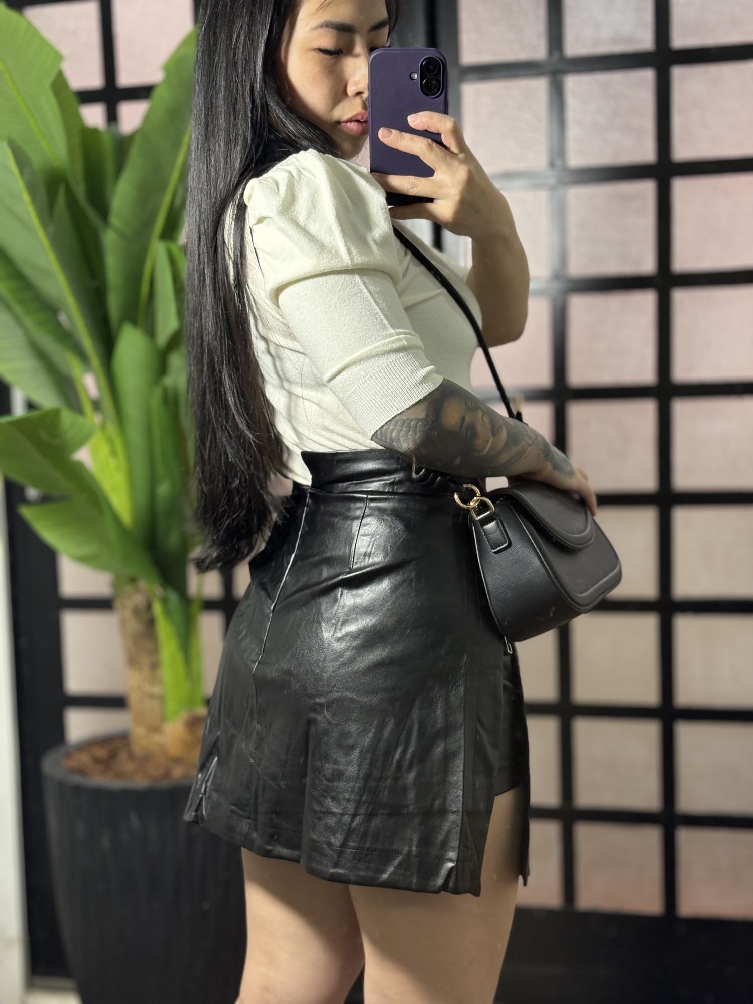 Short saia courinho Luzia 2256- Preto