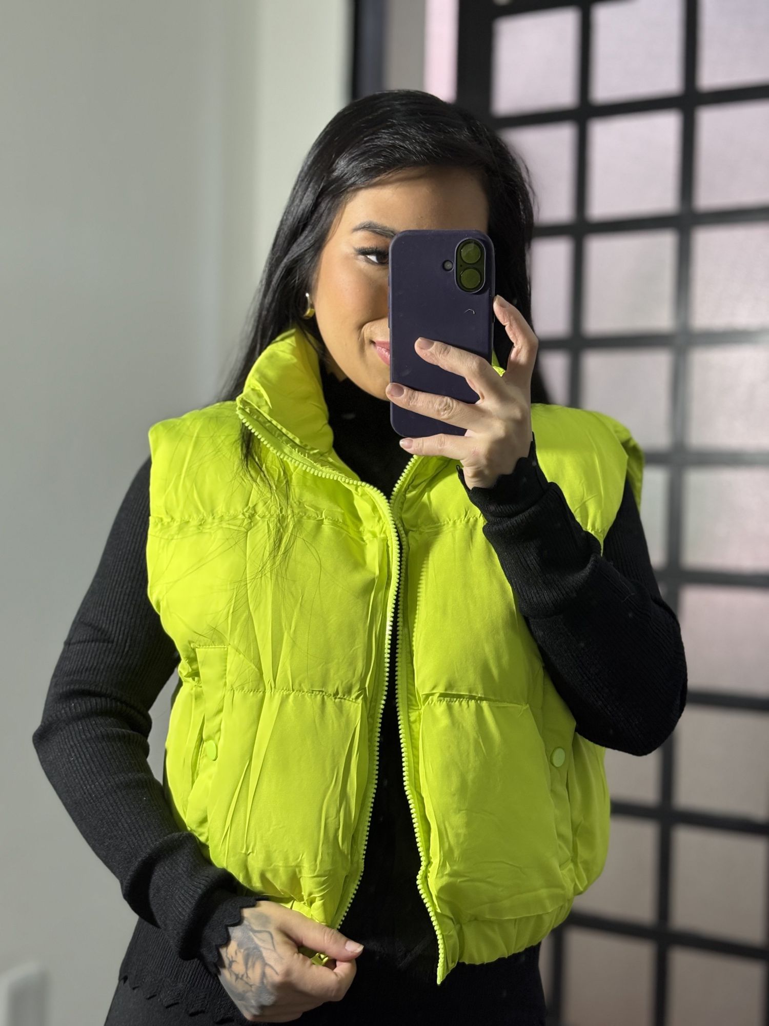 Colete puffer Mirela 2532- Verde