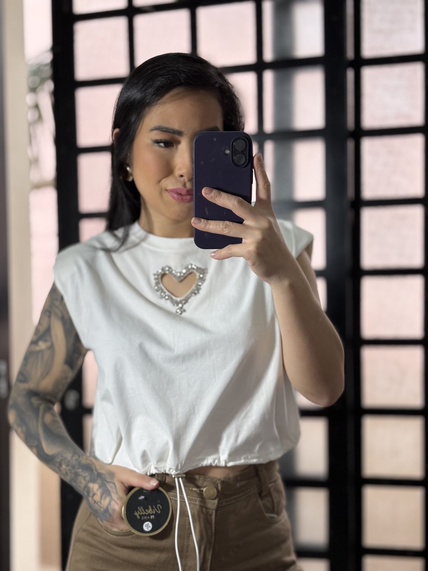 Blusa muscle tee Coração 2966 - branco 