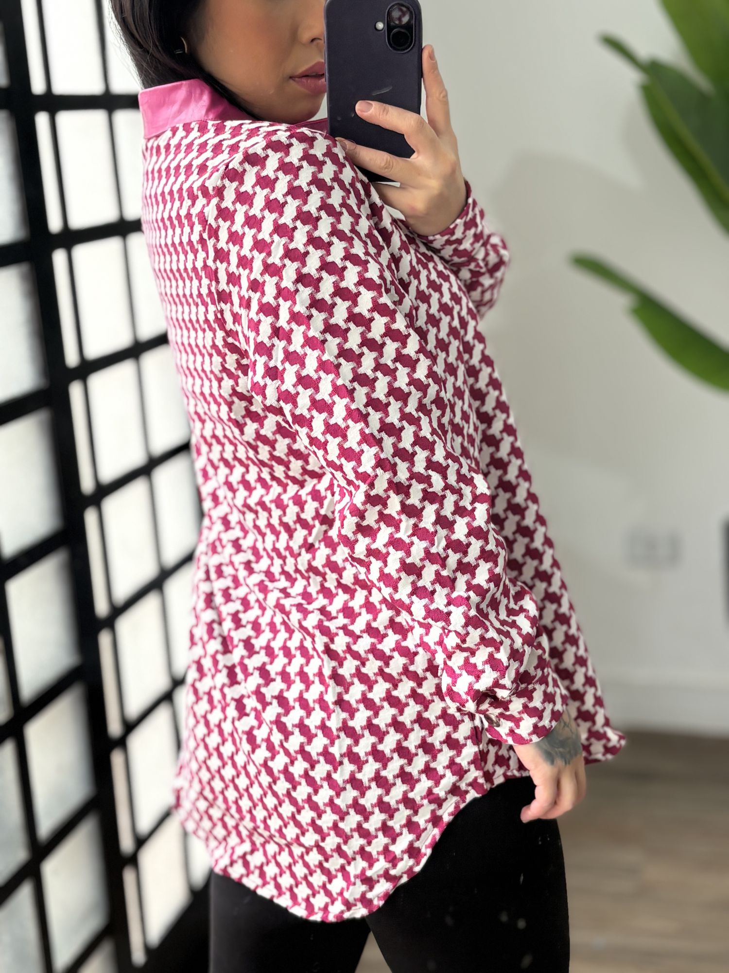 camisa detalhe em couro cecilia 2153-rosa