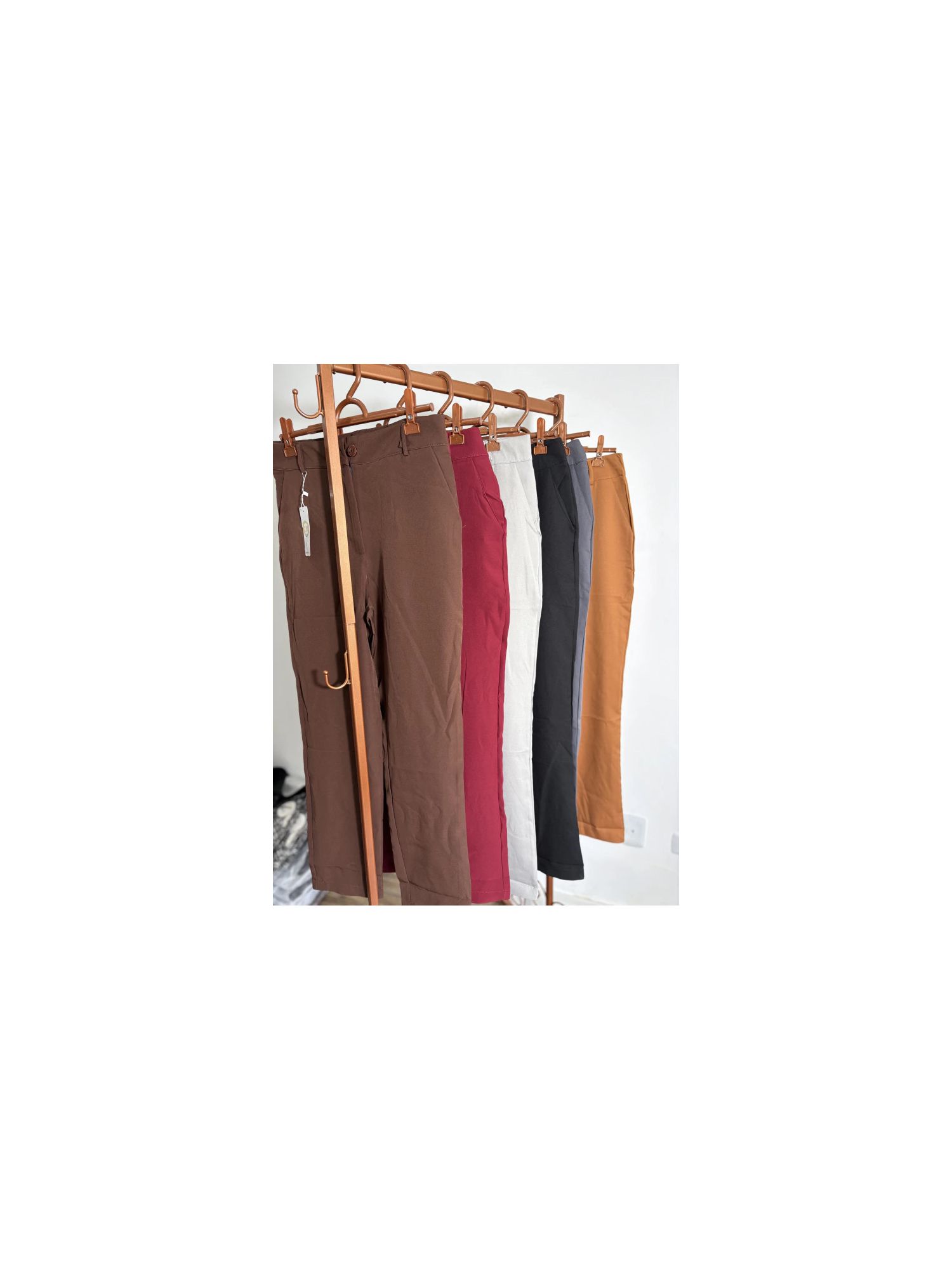 Calça alfaiataria boca média 61009 - Cinza