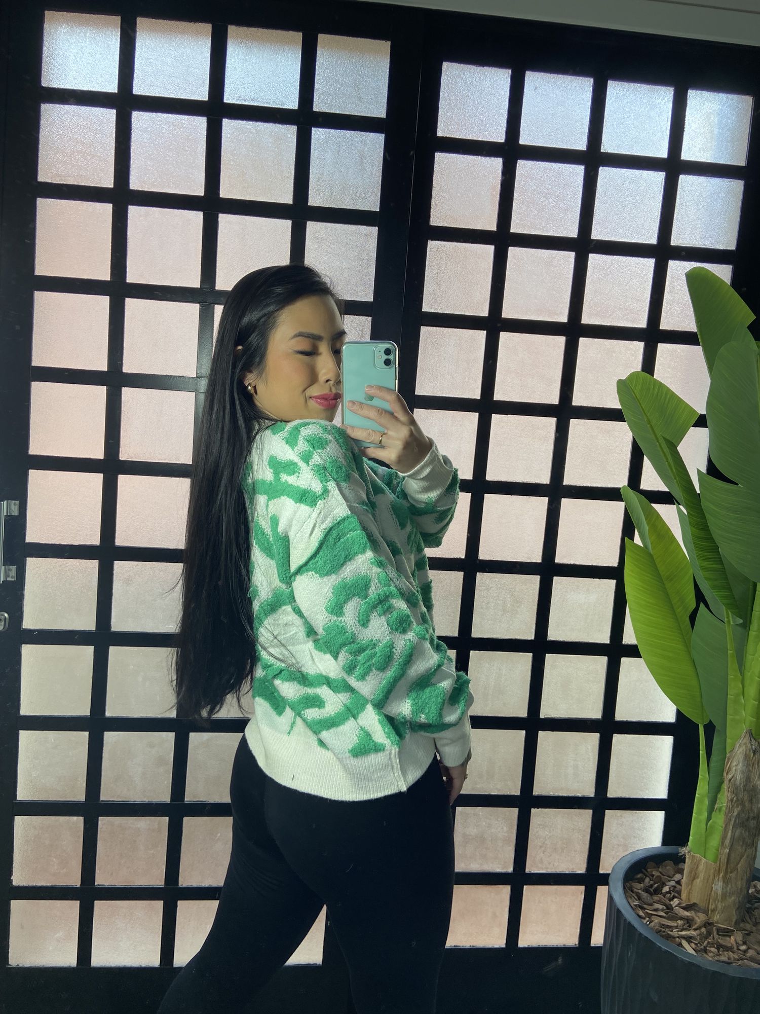 Blusa Trico mosaico Taila LV2172- Verde