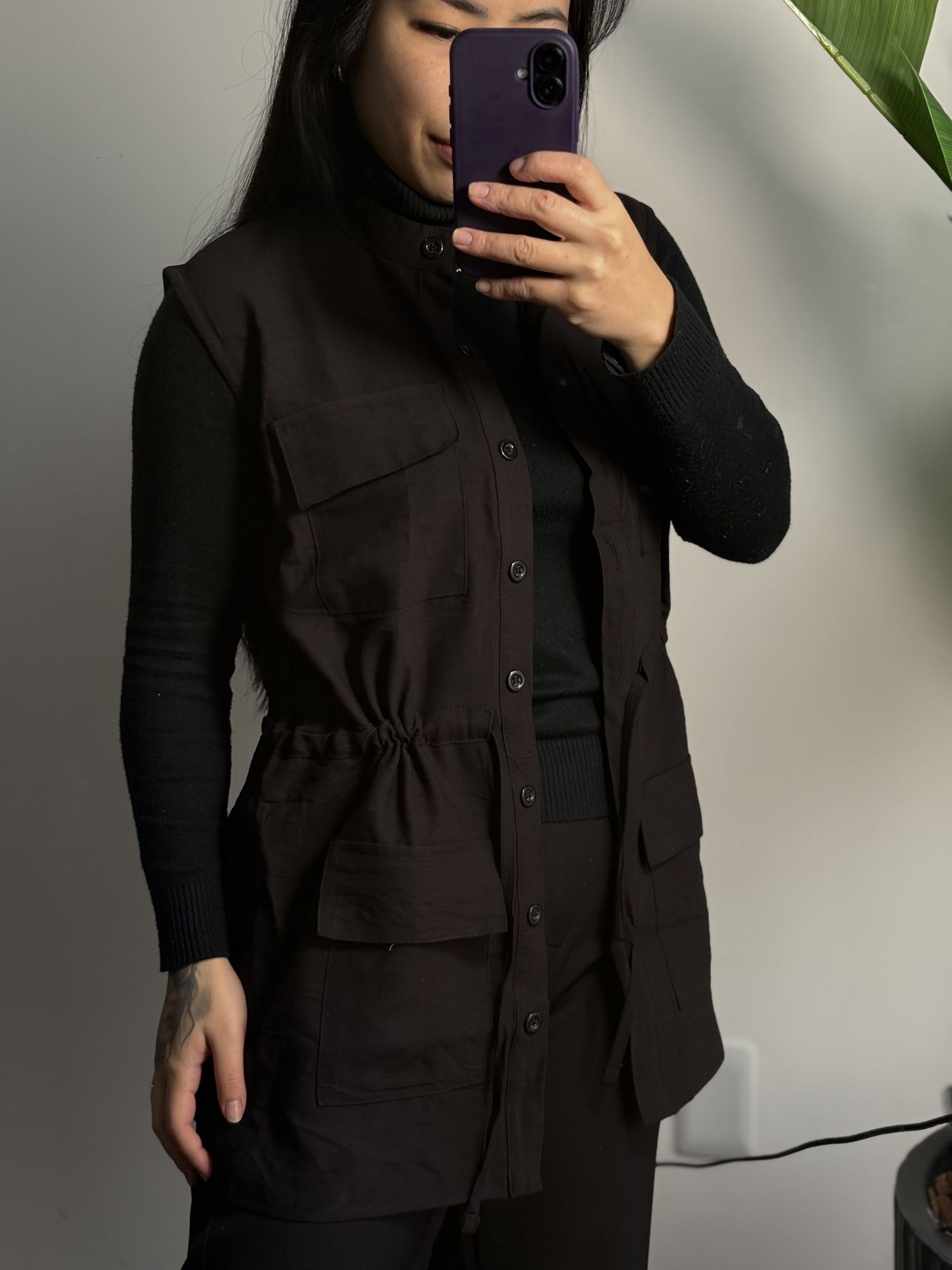 Colete alongado Ariane 1632- Preto