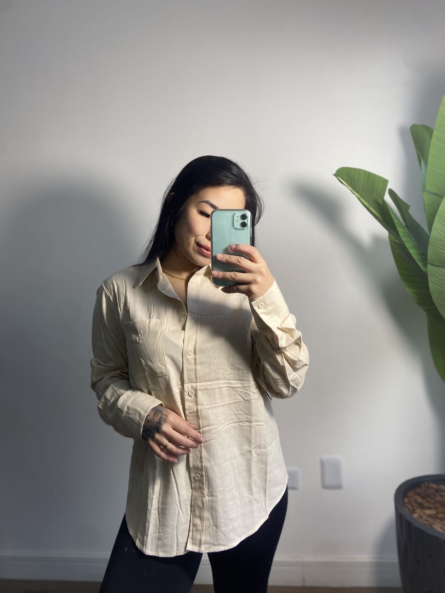 Camisão linho Rebeca 3386 - Bege 