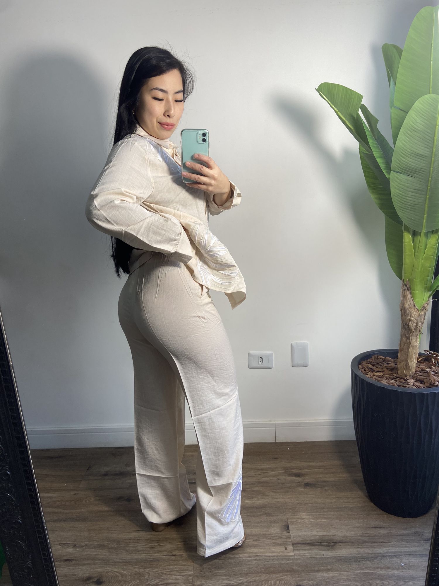Calça bordada jessica 3346 - Off white