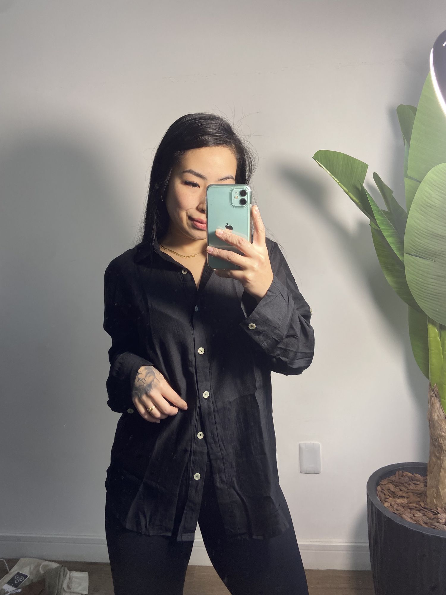 Camisa delicada Lorena 3316 - Preto 