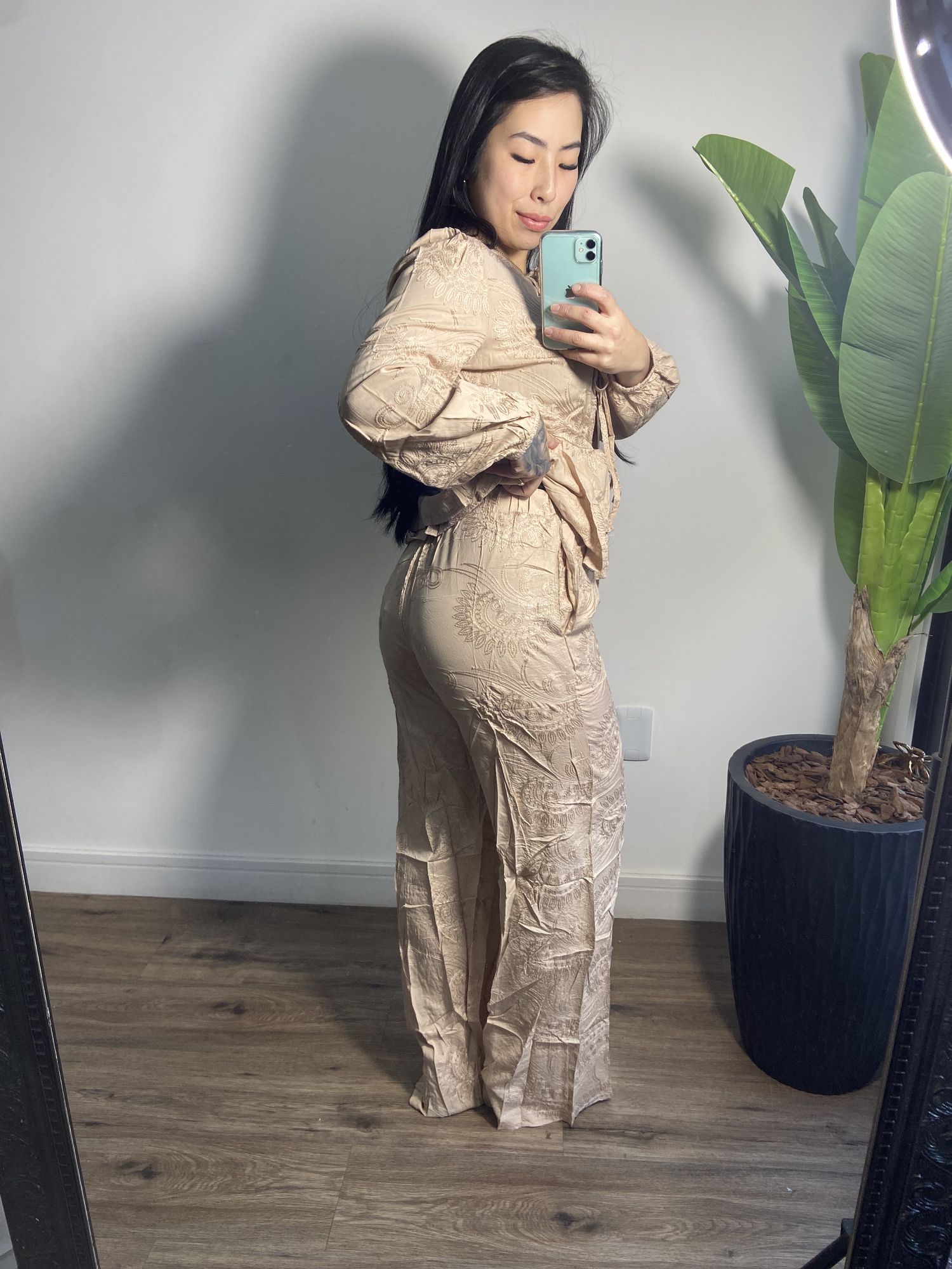 Calça bordada Fernanda 3303 - Bege