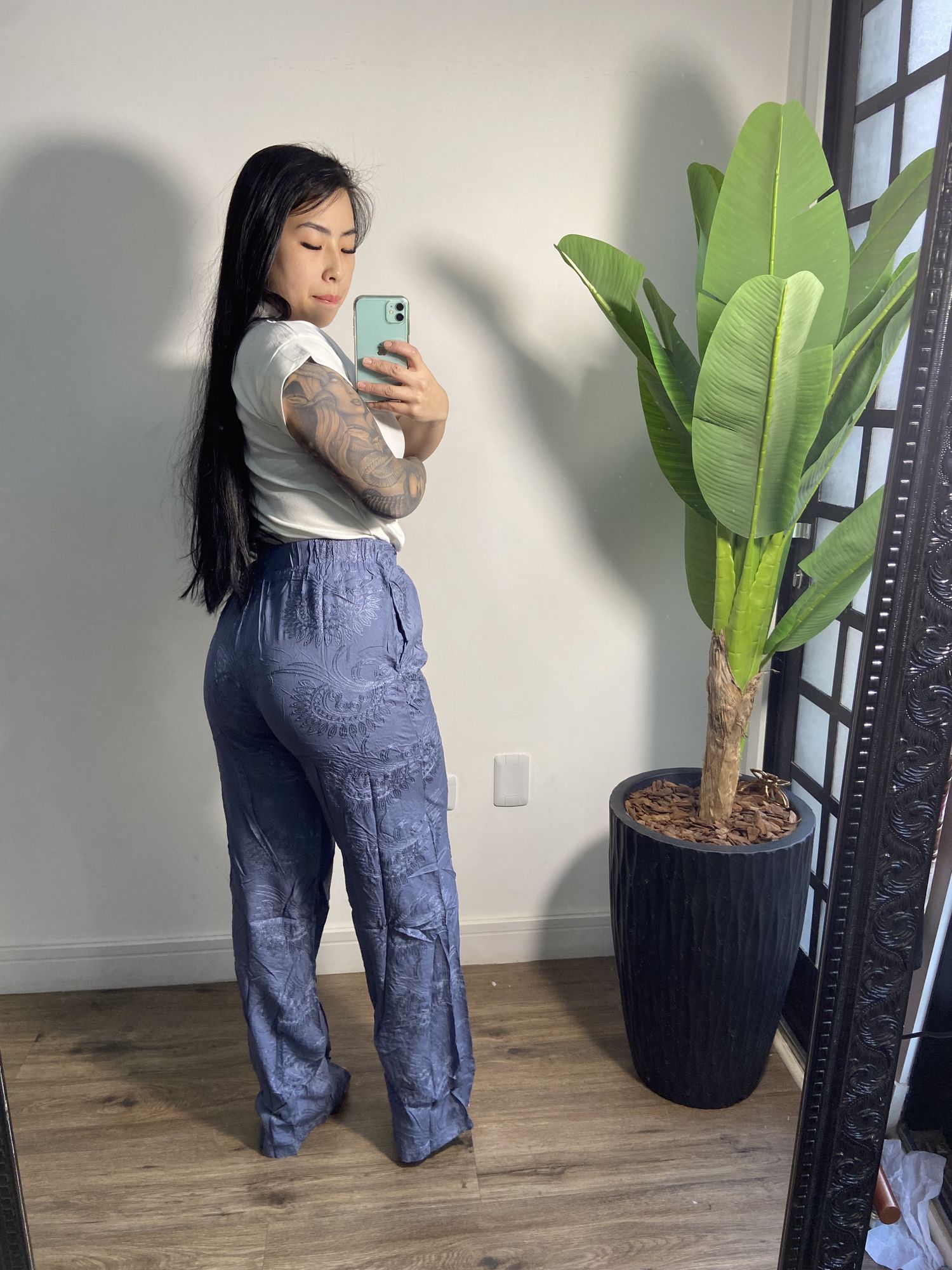 Calça bordada Fernanda 3303 - Azul