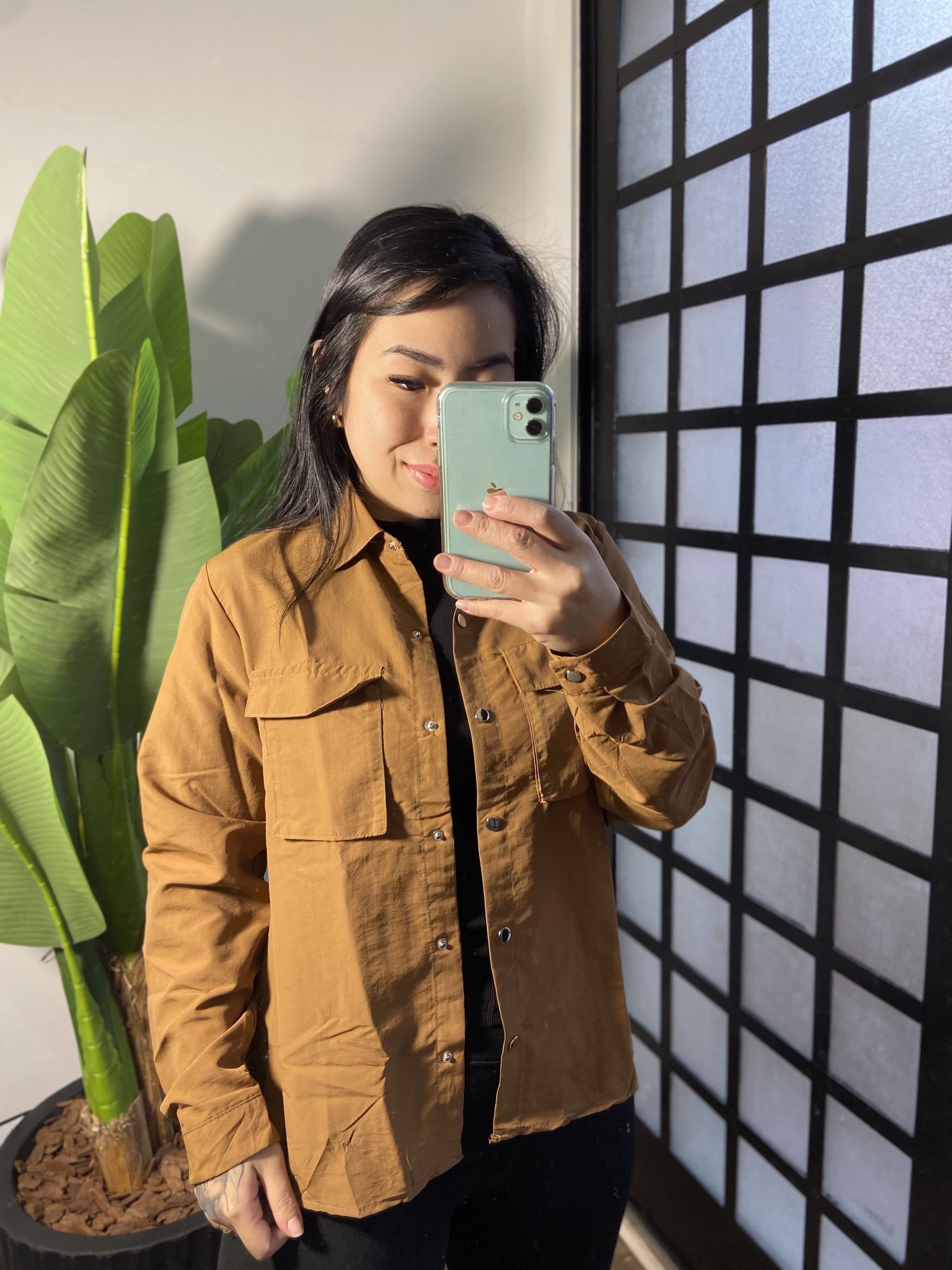 Camisa botões Jaiane 33326- Marrom 