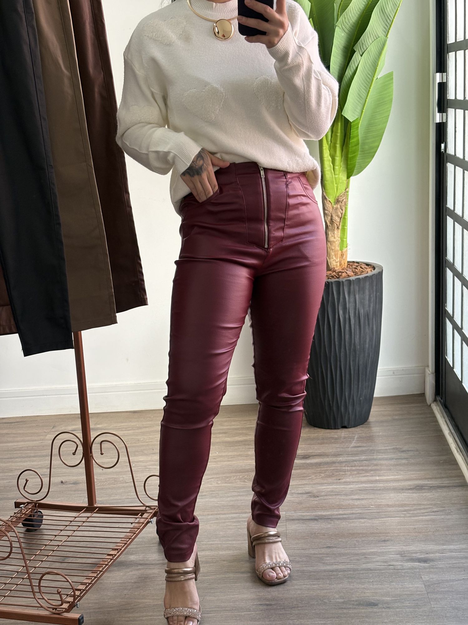Calça resinada Veronica 1497- Preto