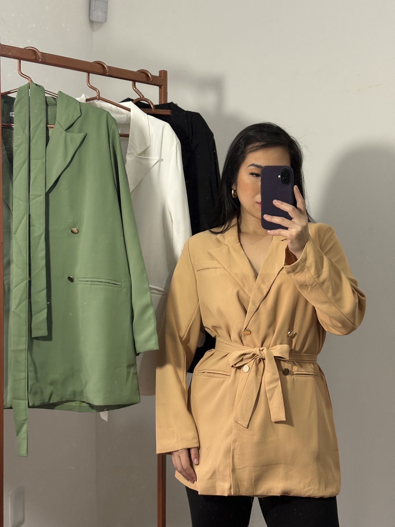Blazer Alongado oversized Cintia 2695- Bege