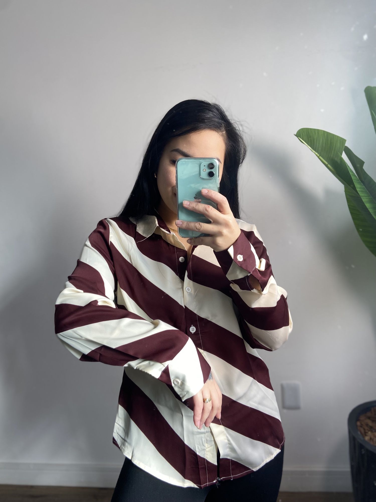 Camisa listras Isabel 5575 - Vinho