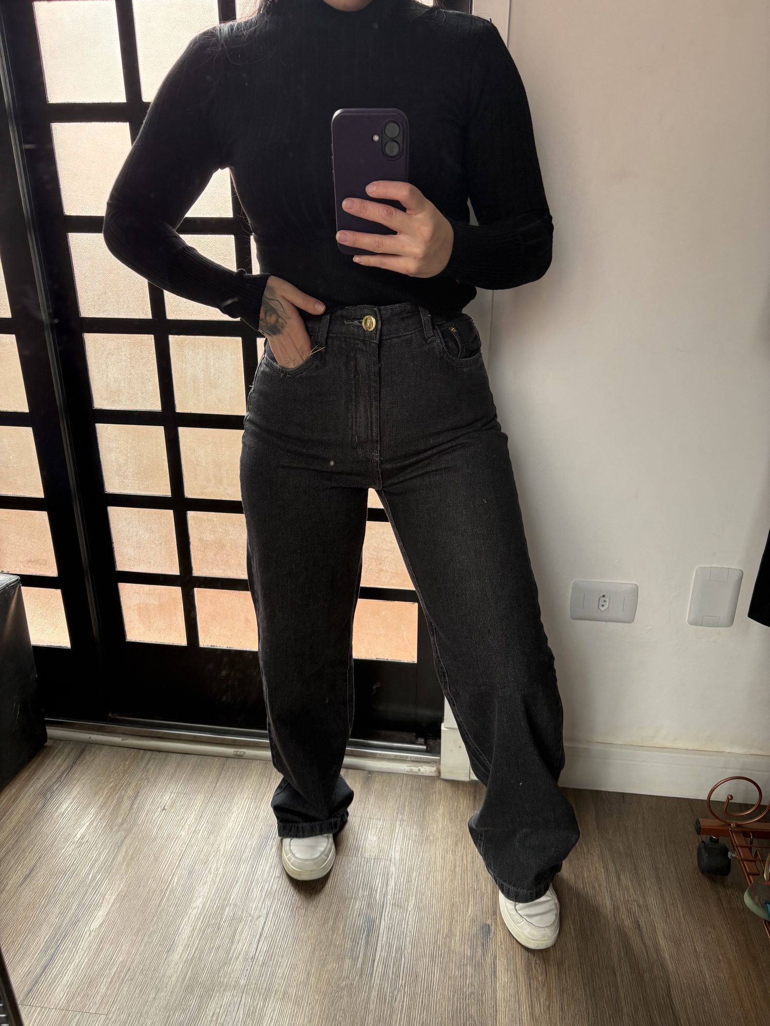 Calça wide leg 150 -preto 