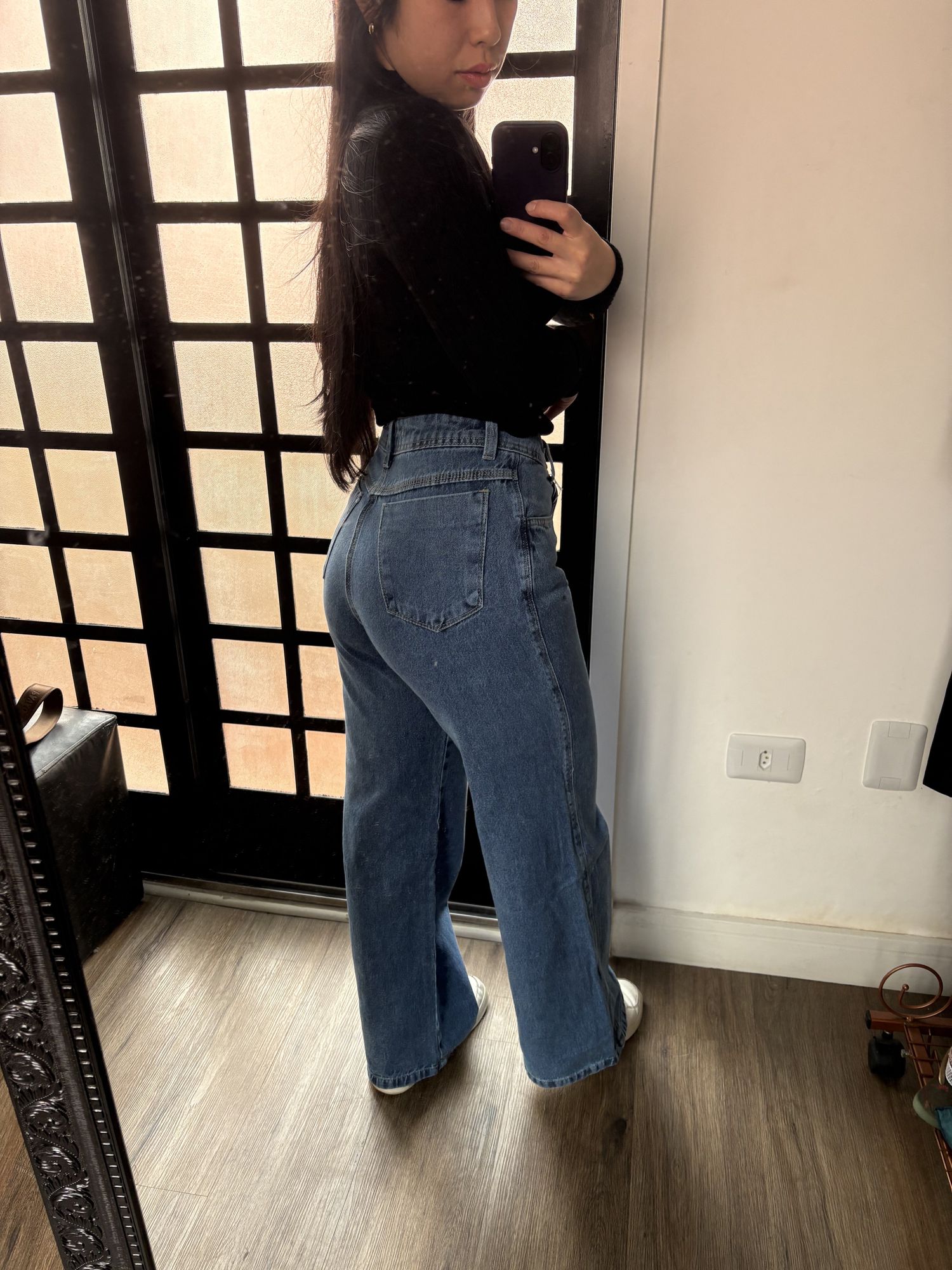 Calça wide leg marmorizado 7420