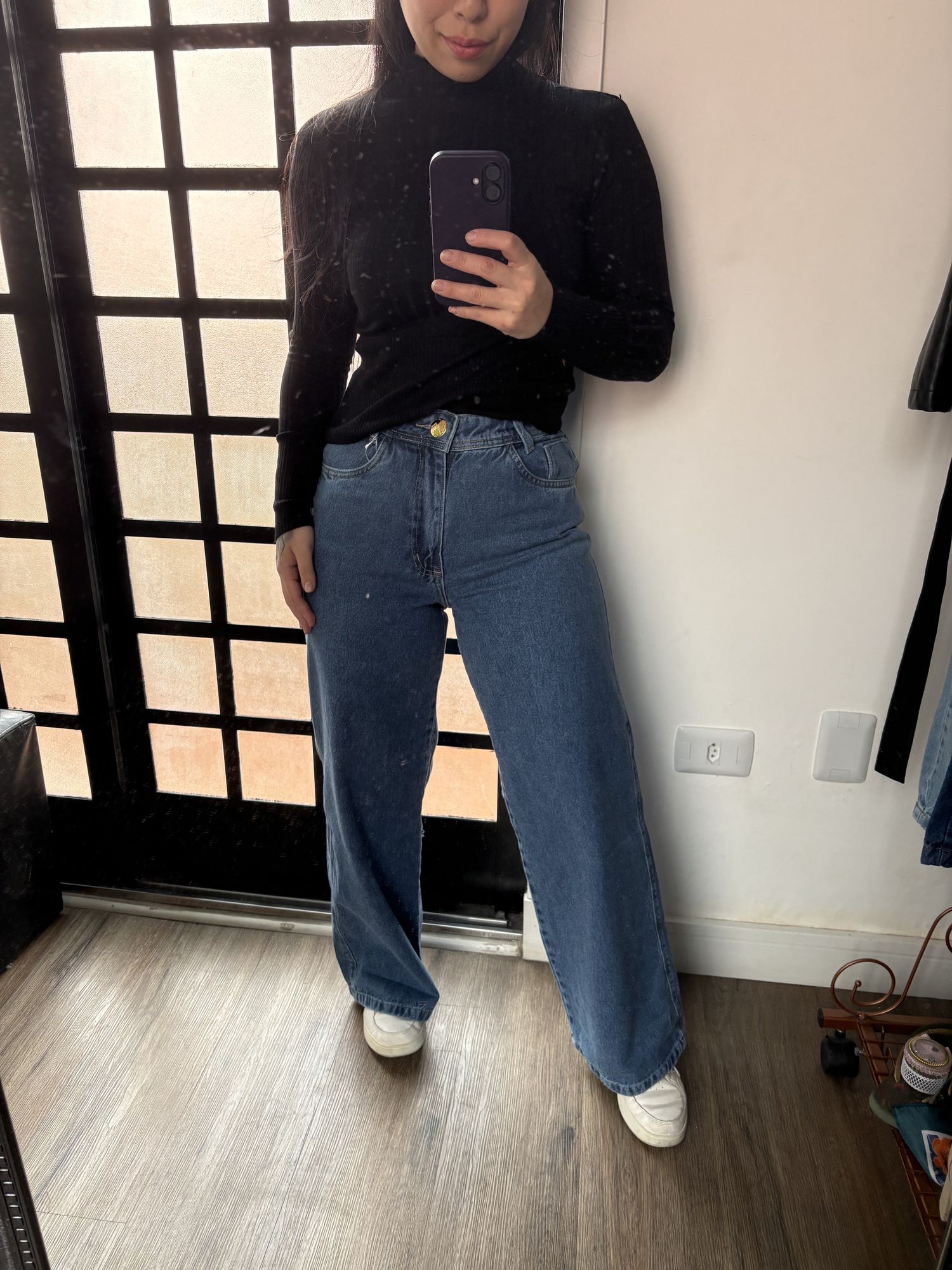 Calça wide leg marmorizado 7420