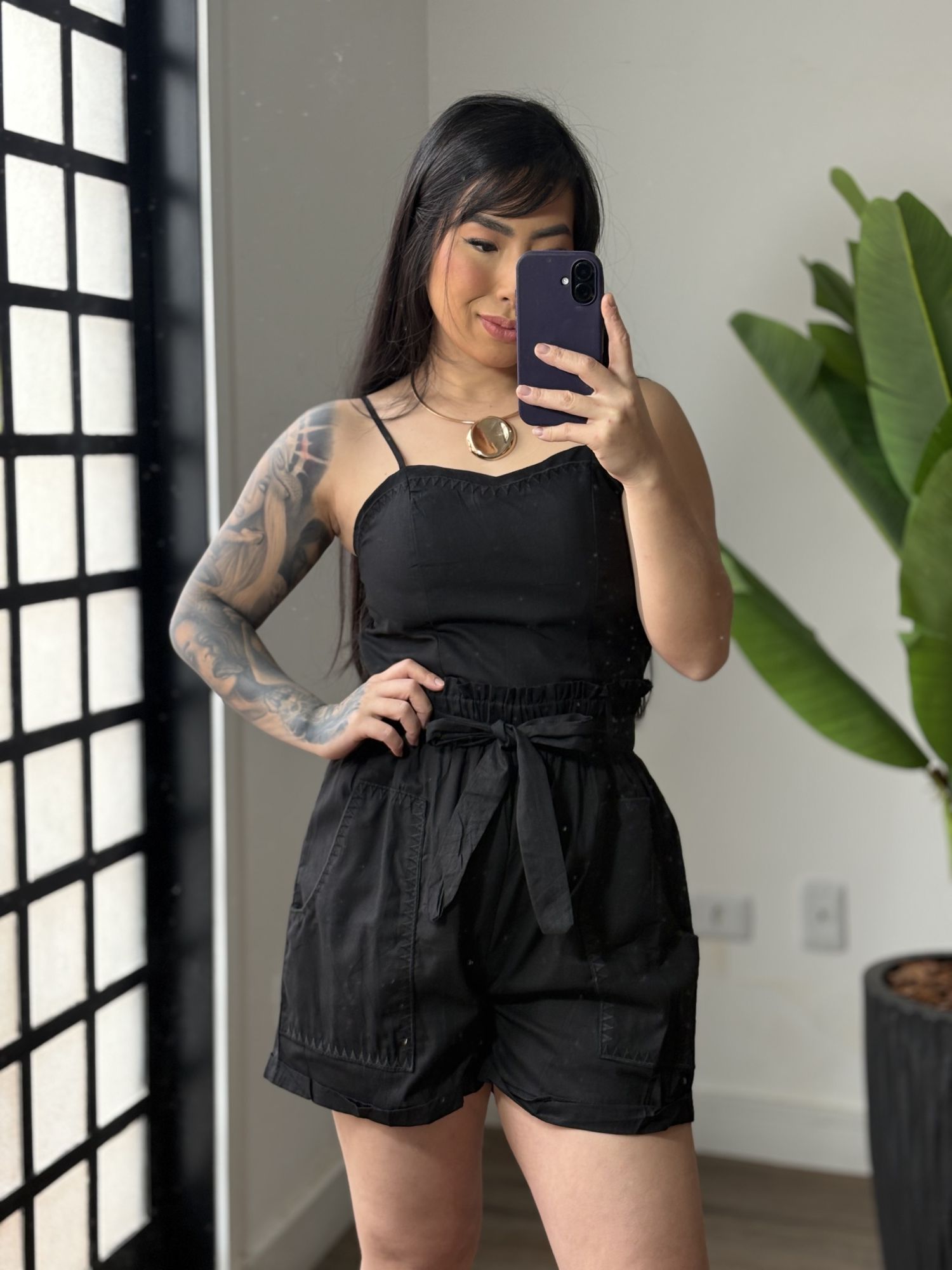 Conjunto shorts Laura 99169 - Preto 
