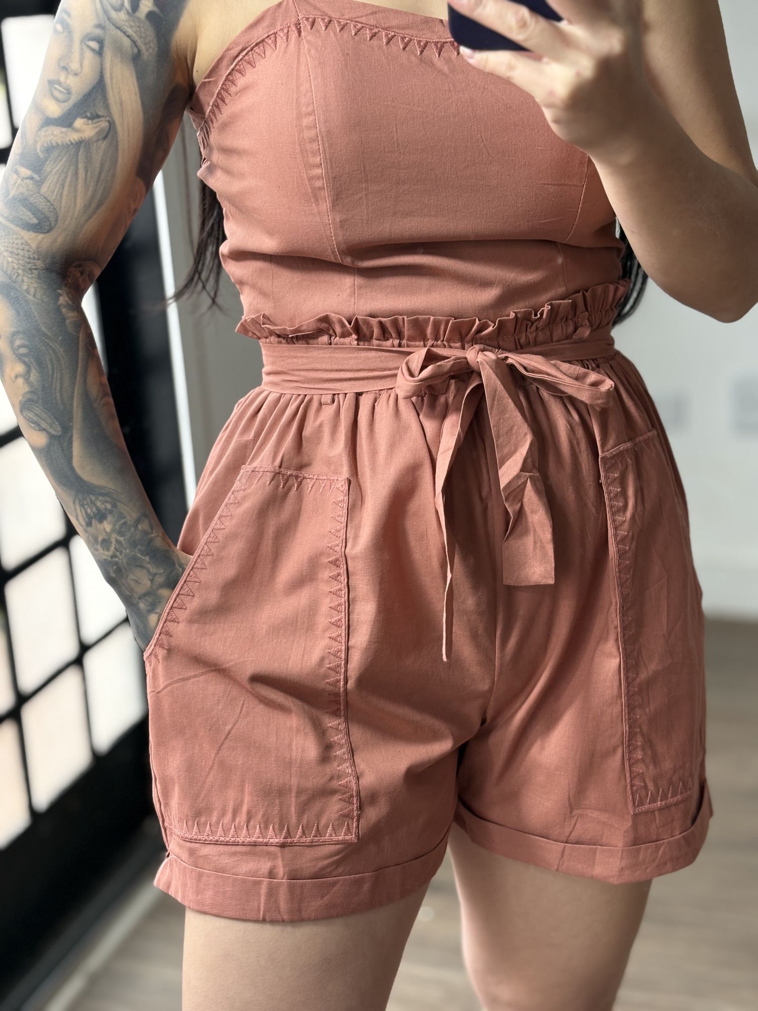Conjunto shorts Laura 99169 - Goiaba 