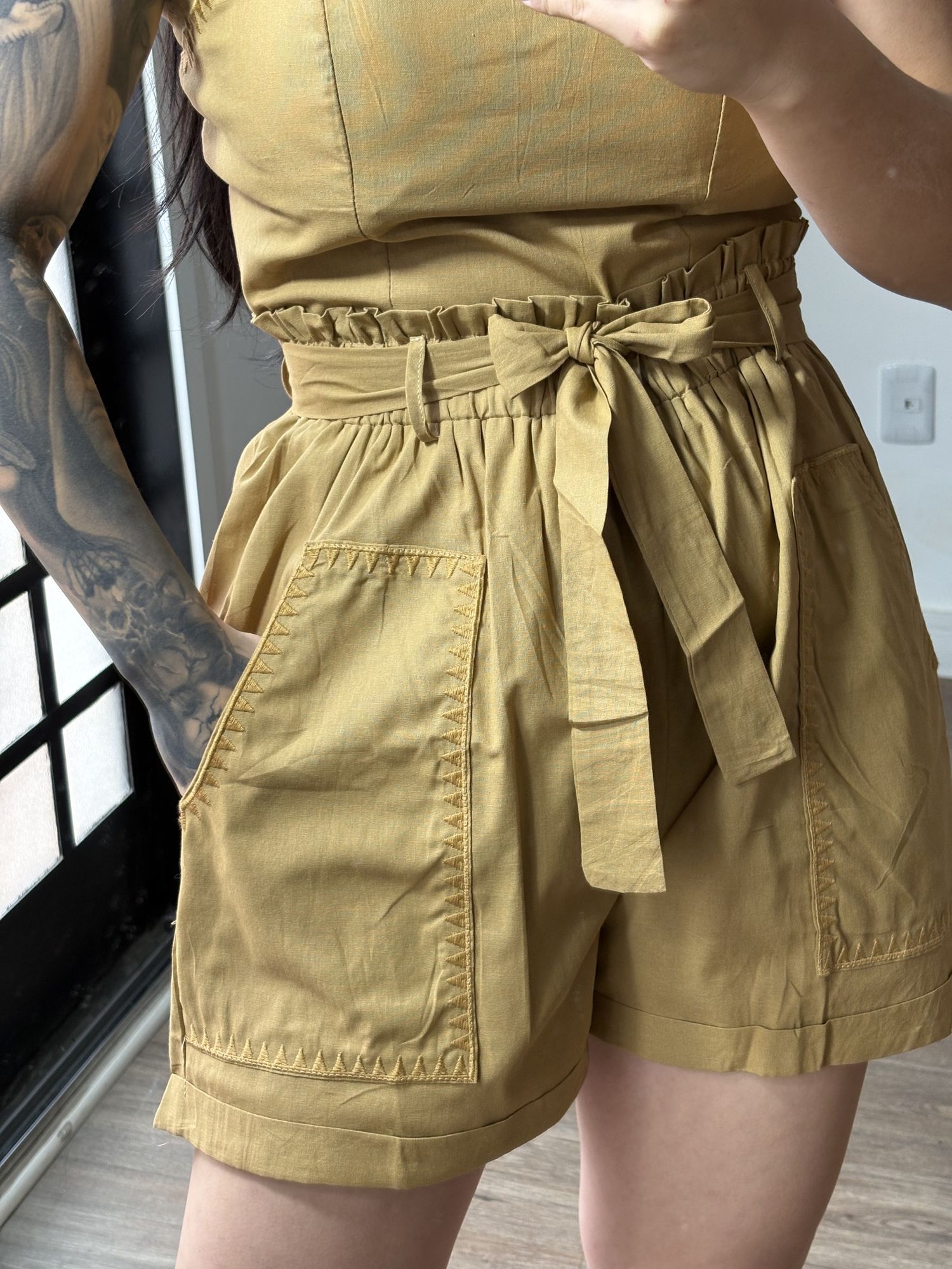 Conjunto shorts Laura 99169 - bege