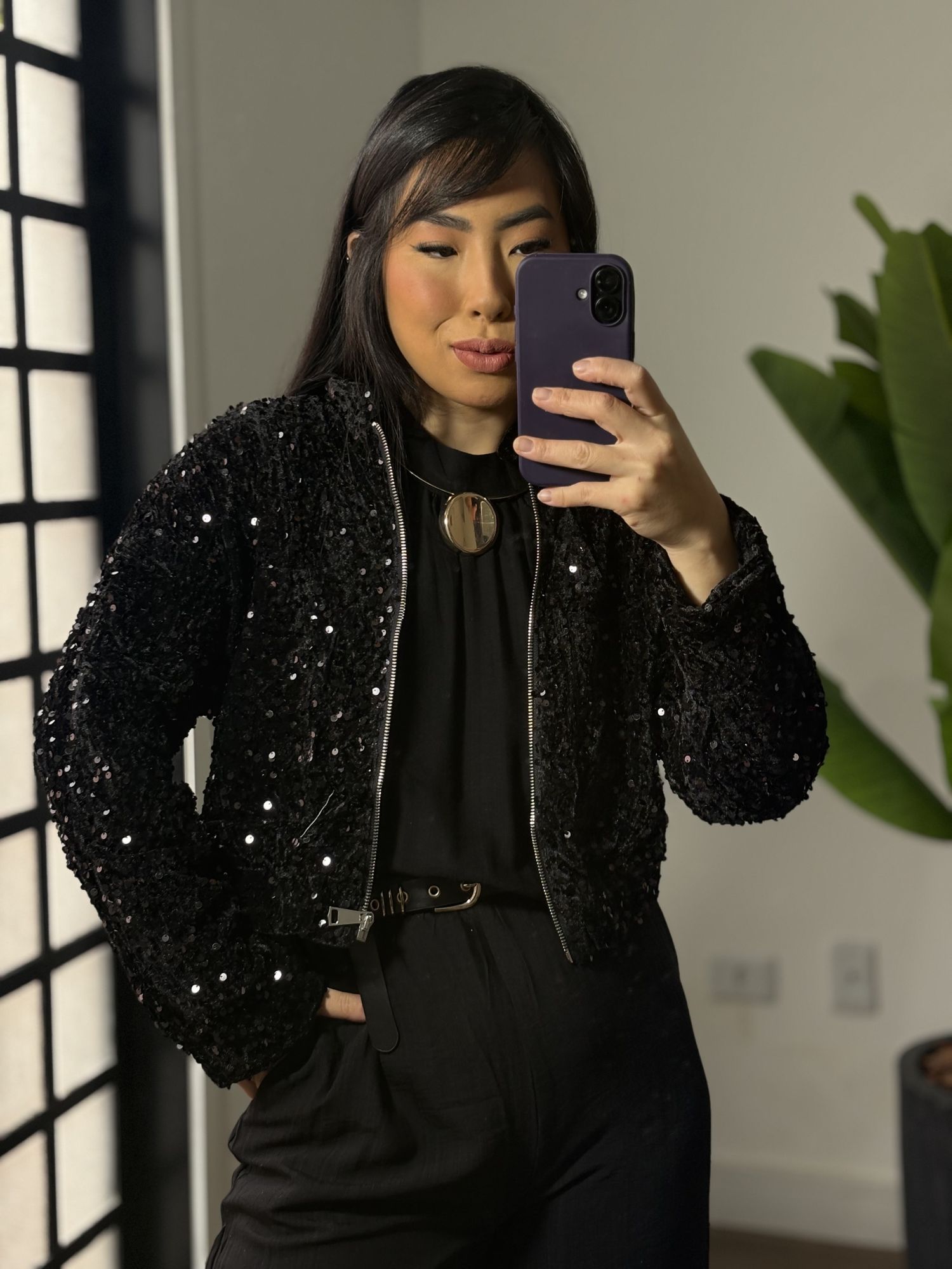 Jaqueta bomber coleção Shine 9913- Preto 