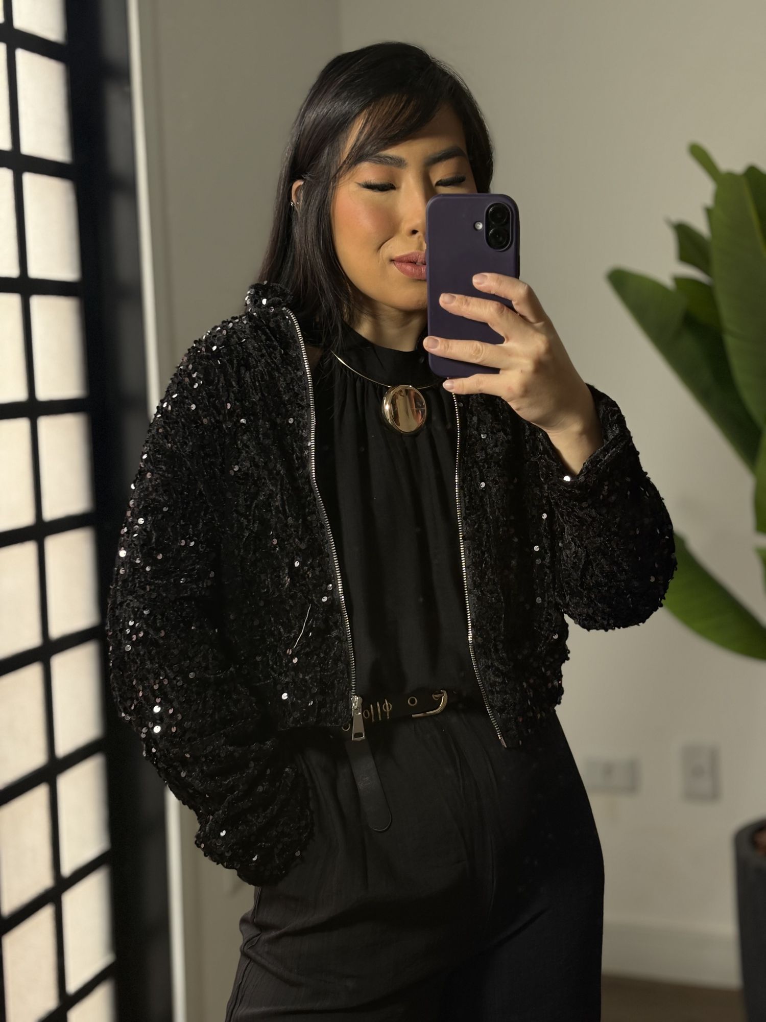 Jaqueta bomber coleção Shine 9913- Preto 