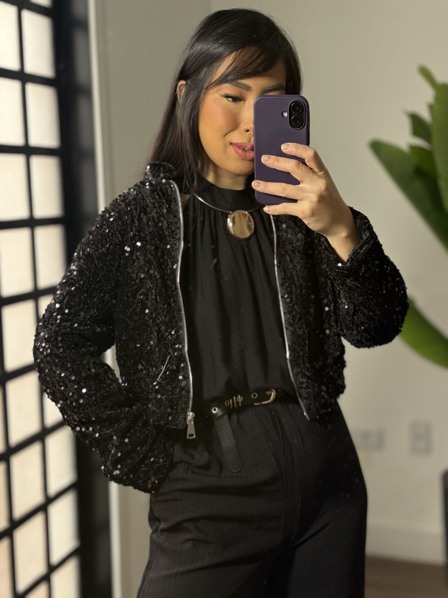 Jaqueta bomber coleção Shine 9913- Preto 