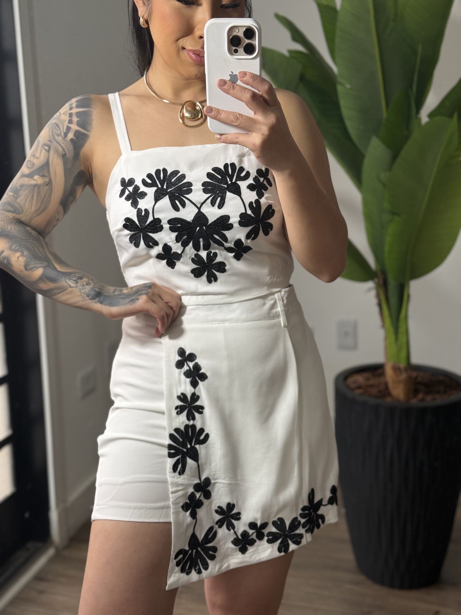 Conjunto shorts saia Cristina 2145 - Branco