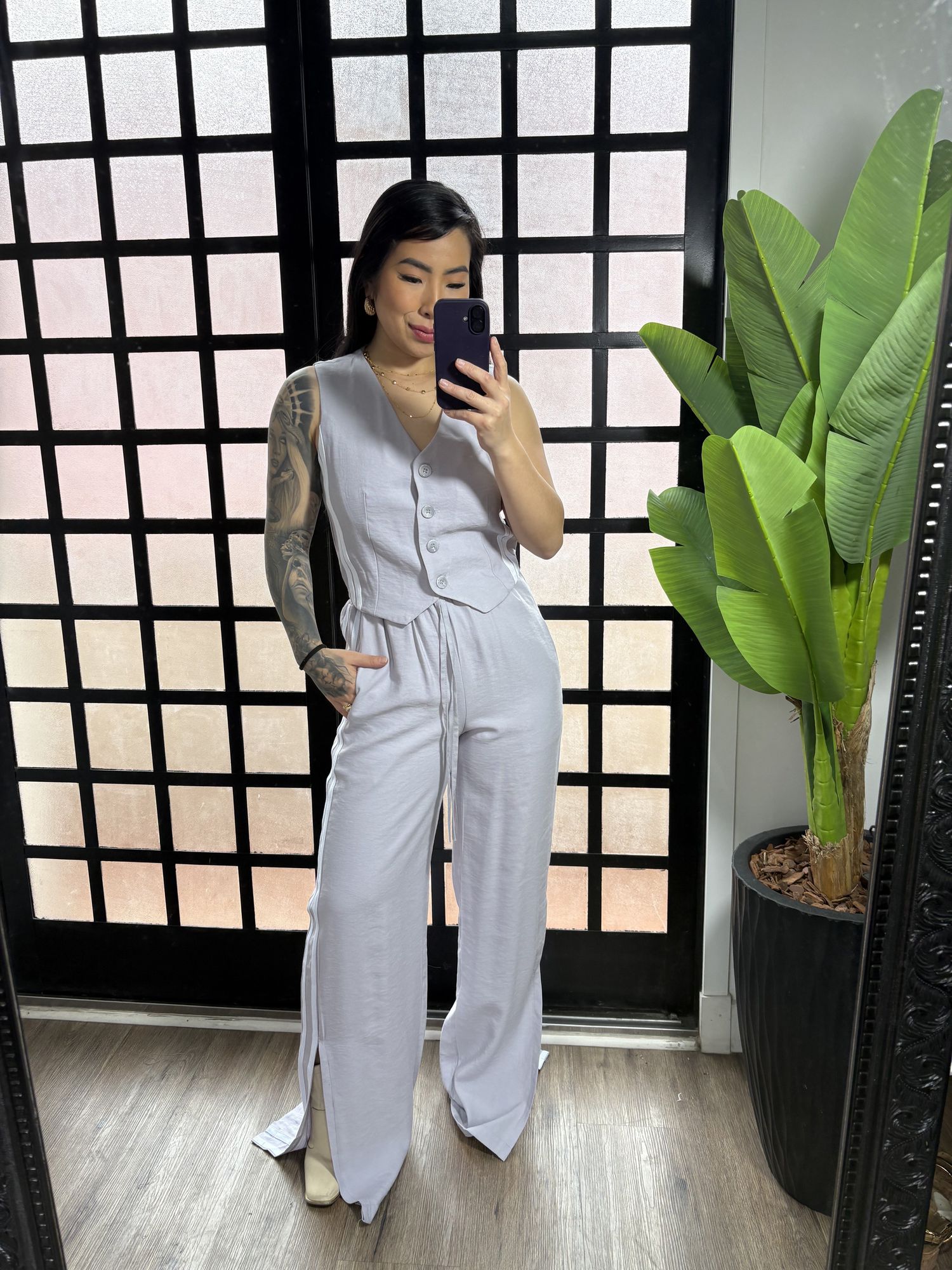 Conjunto duas listras Rosana 1500 - Cinza 