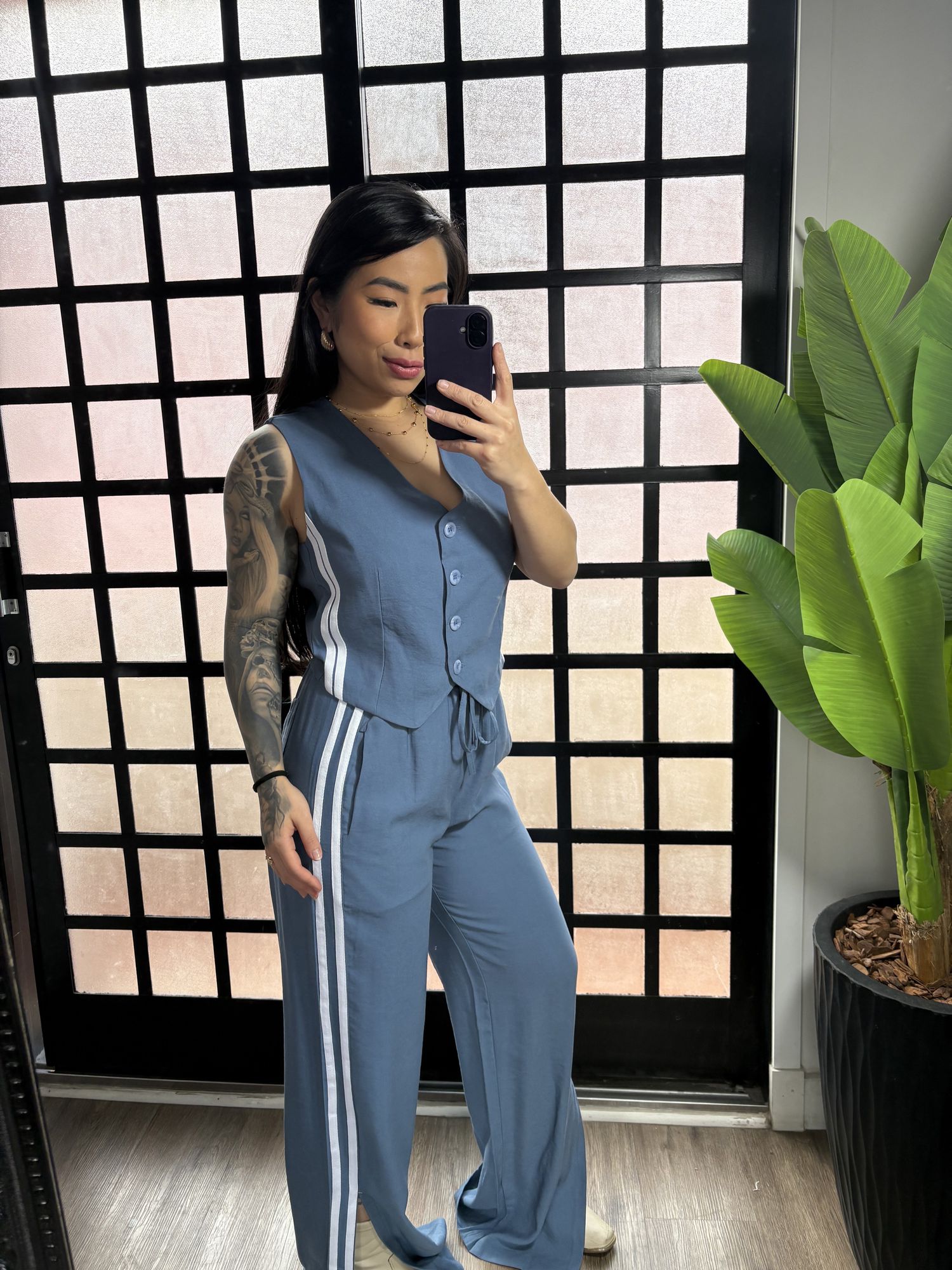 Conjunto duas listra Rosana 1500 - Azul 
