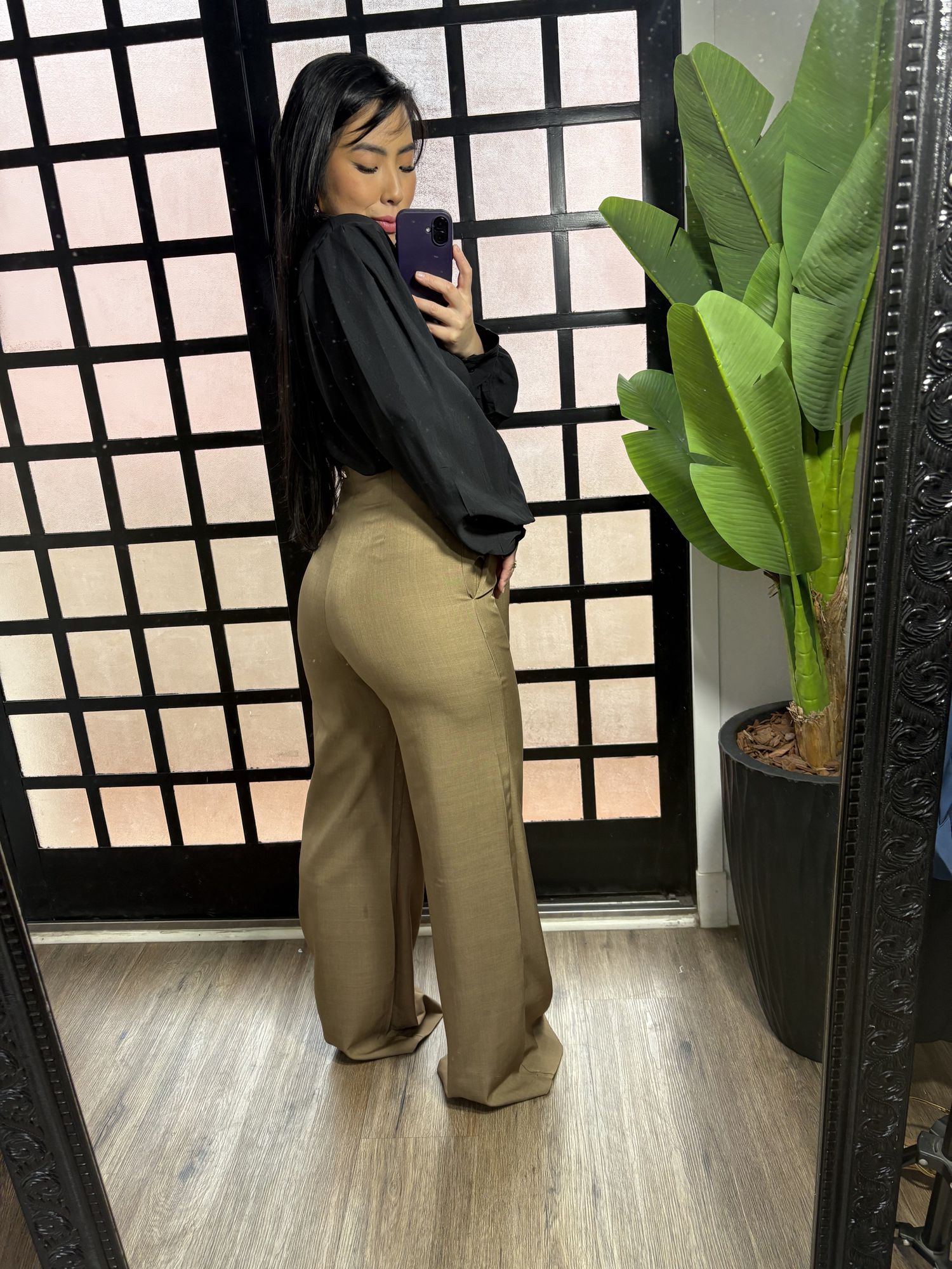 Calça alfaiataria Karol 1656 - Marrom Claro 