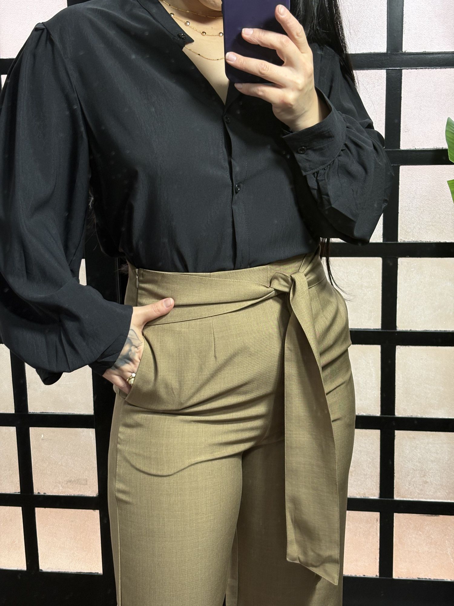 Calça alfaiataria Karol 1656 - Marrom Claro 
