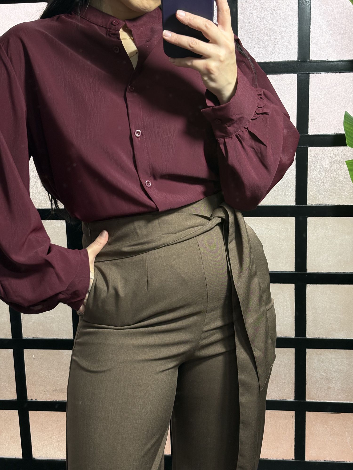 Calça alfaiataria Karol 1656 - Marrom Escuro