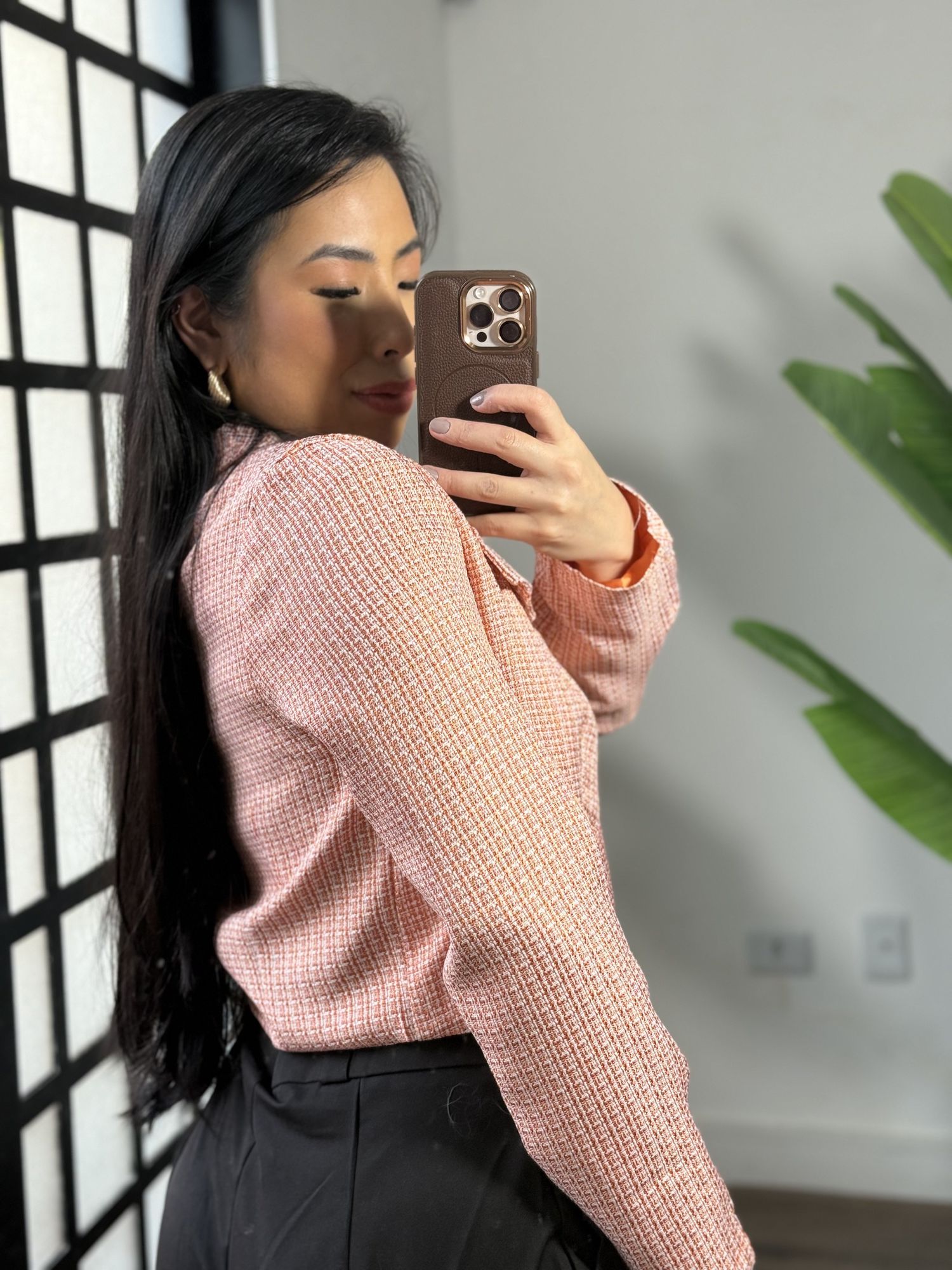 jaqueta tweed Angelina 822 - Laranja 