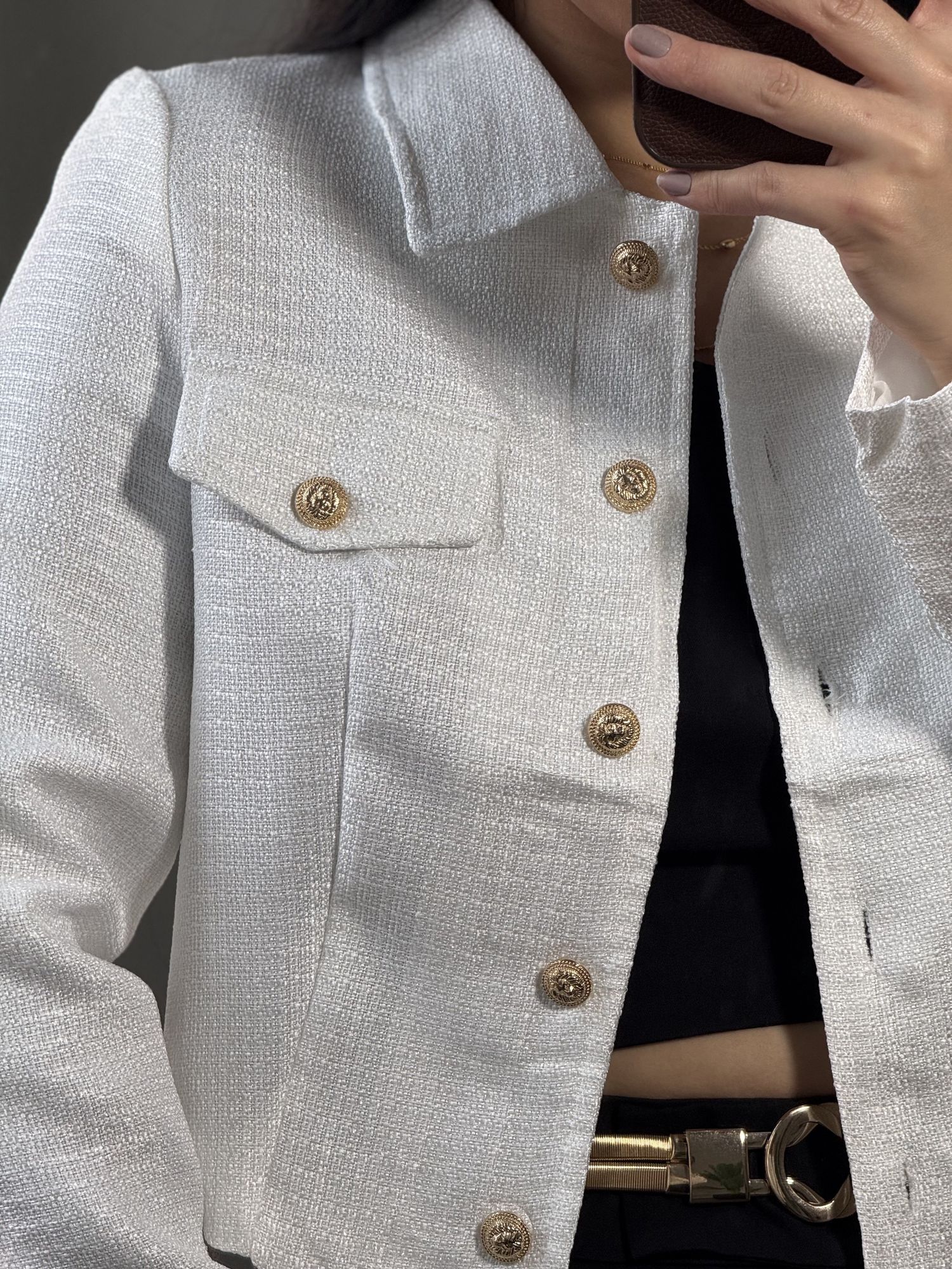 jaqueta tweed Angelina 822 -Branco 