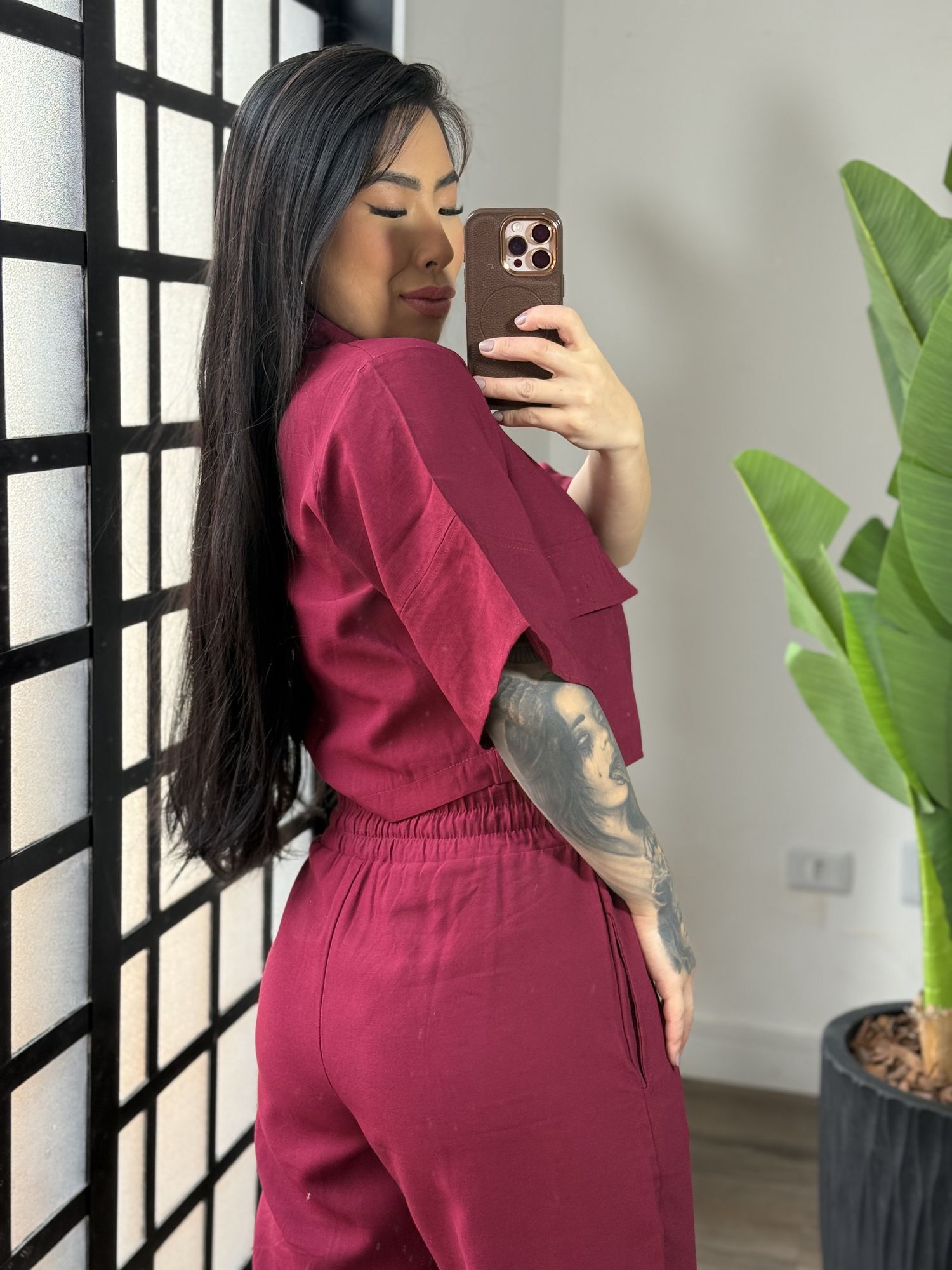 Conjunto Kyra - Vinho 