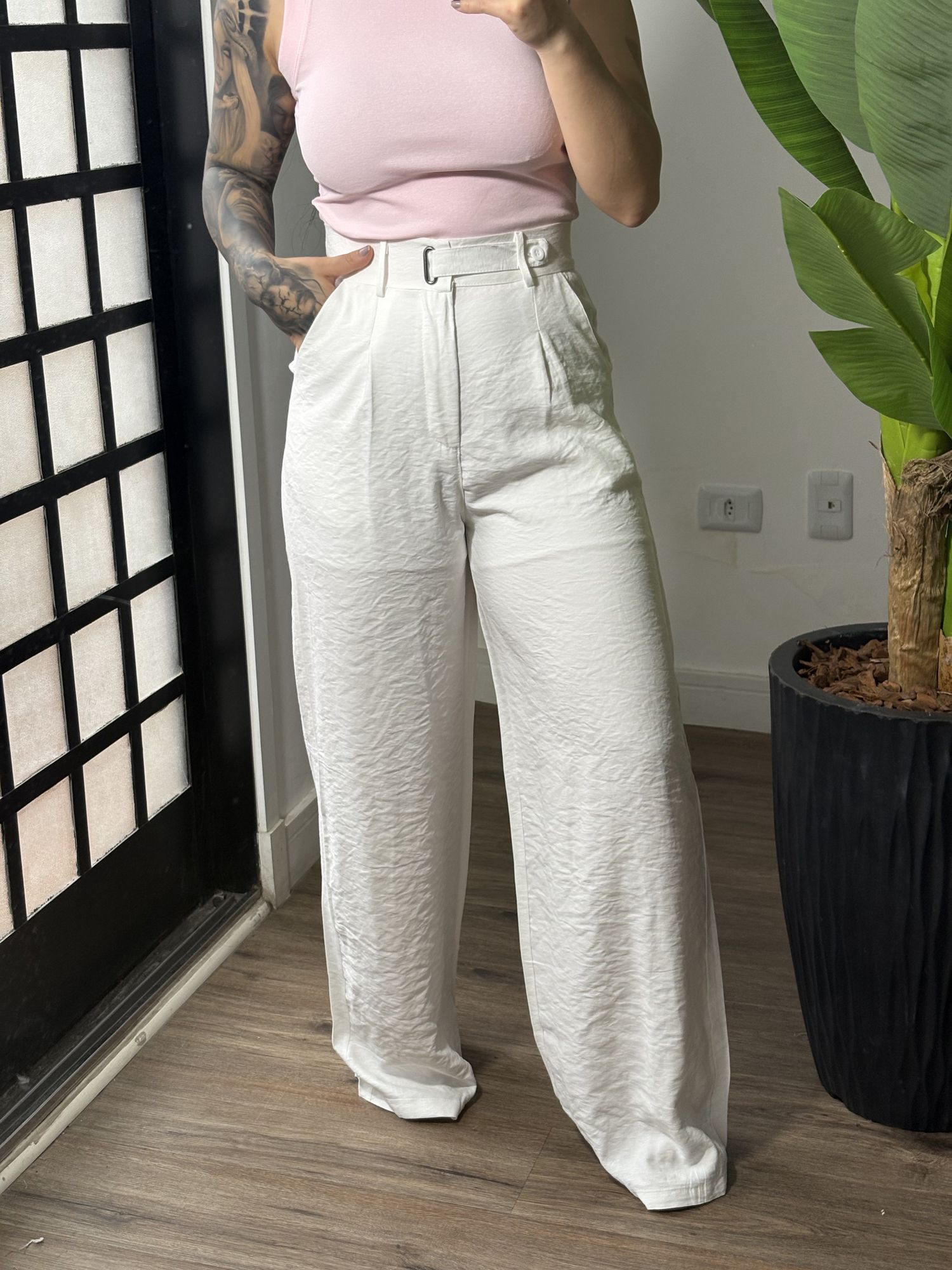 Calça Pantalona Rita 20022- Branco 