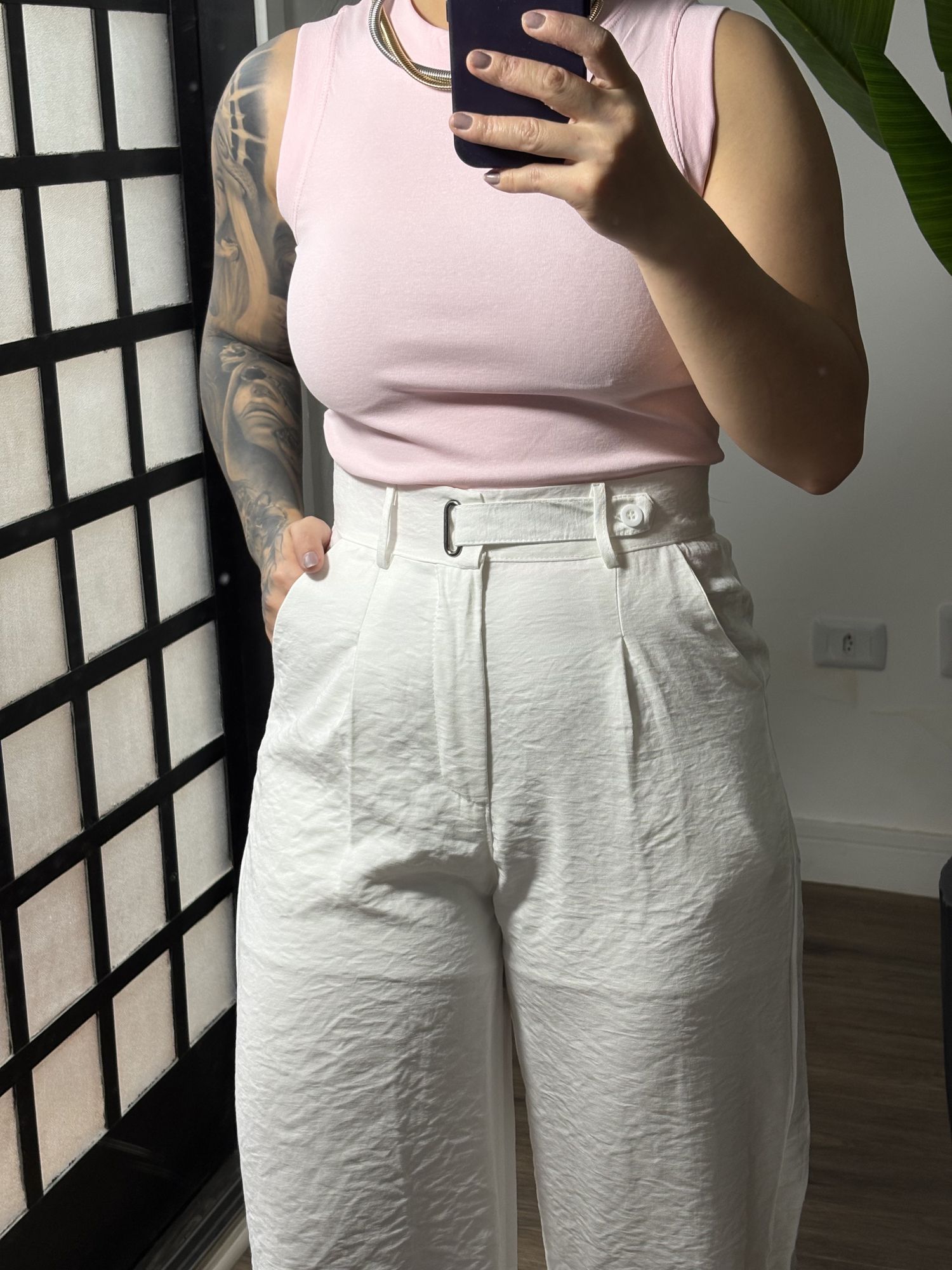 Calça Pantalona Rita 20022- Branco 