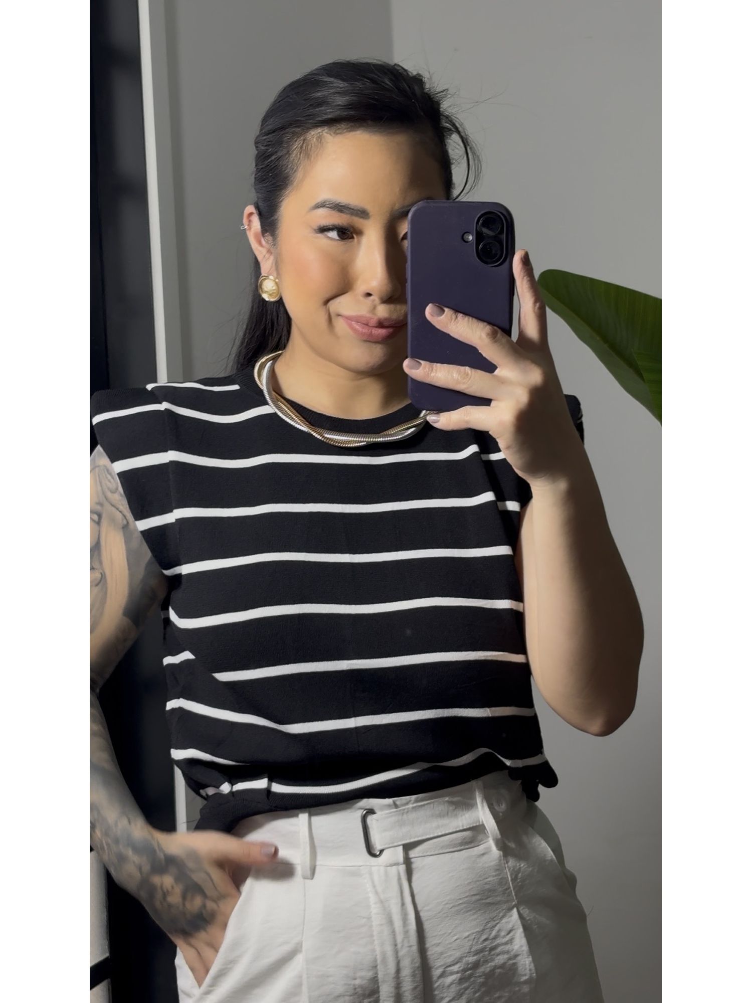 Blusa Muscle Tee Tricô Ana Lucia 2056 -Preto 