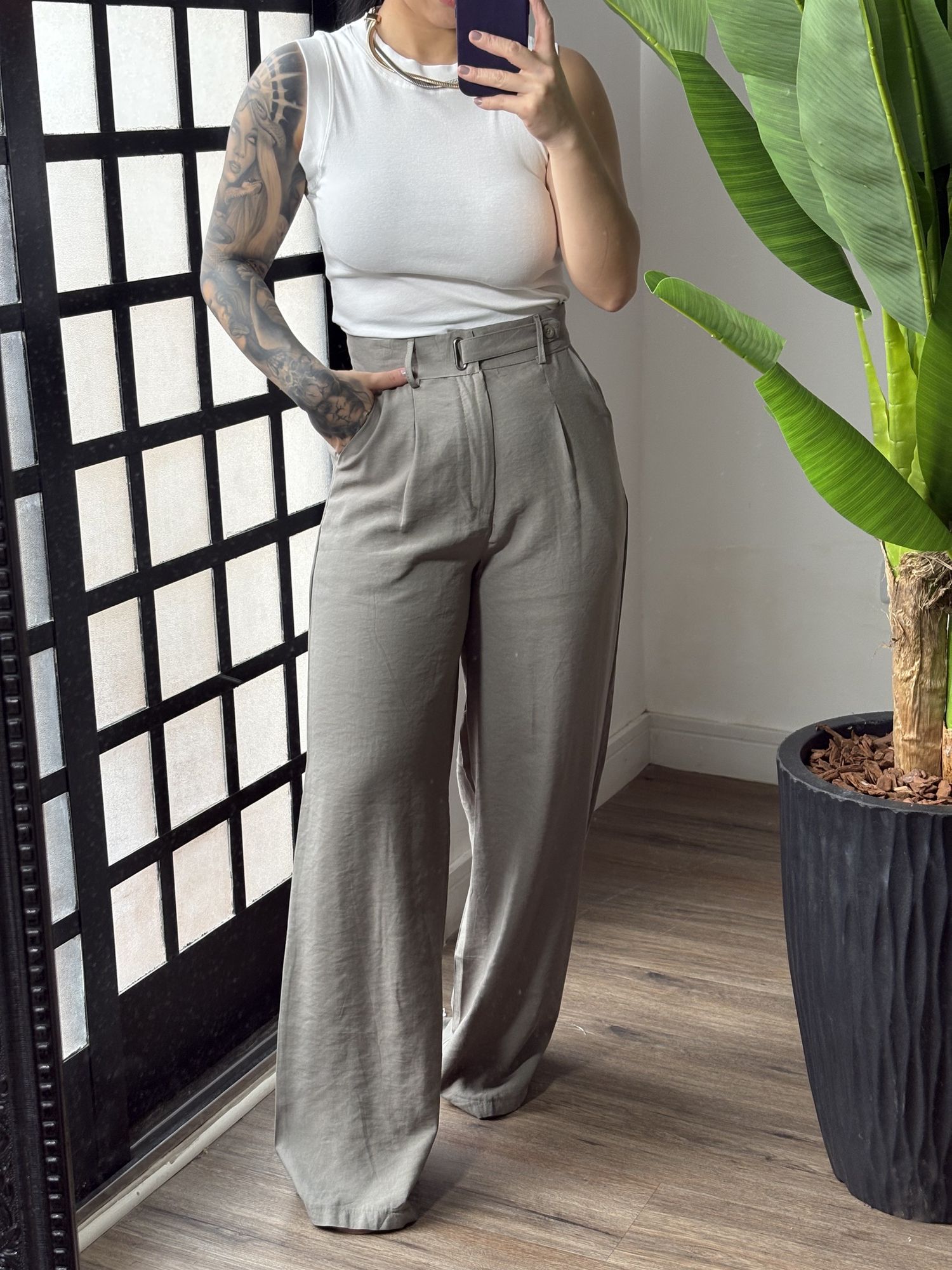 Calça Pantalona Rita 20022 -Verde Musgo 